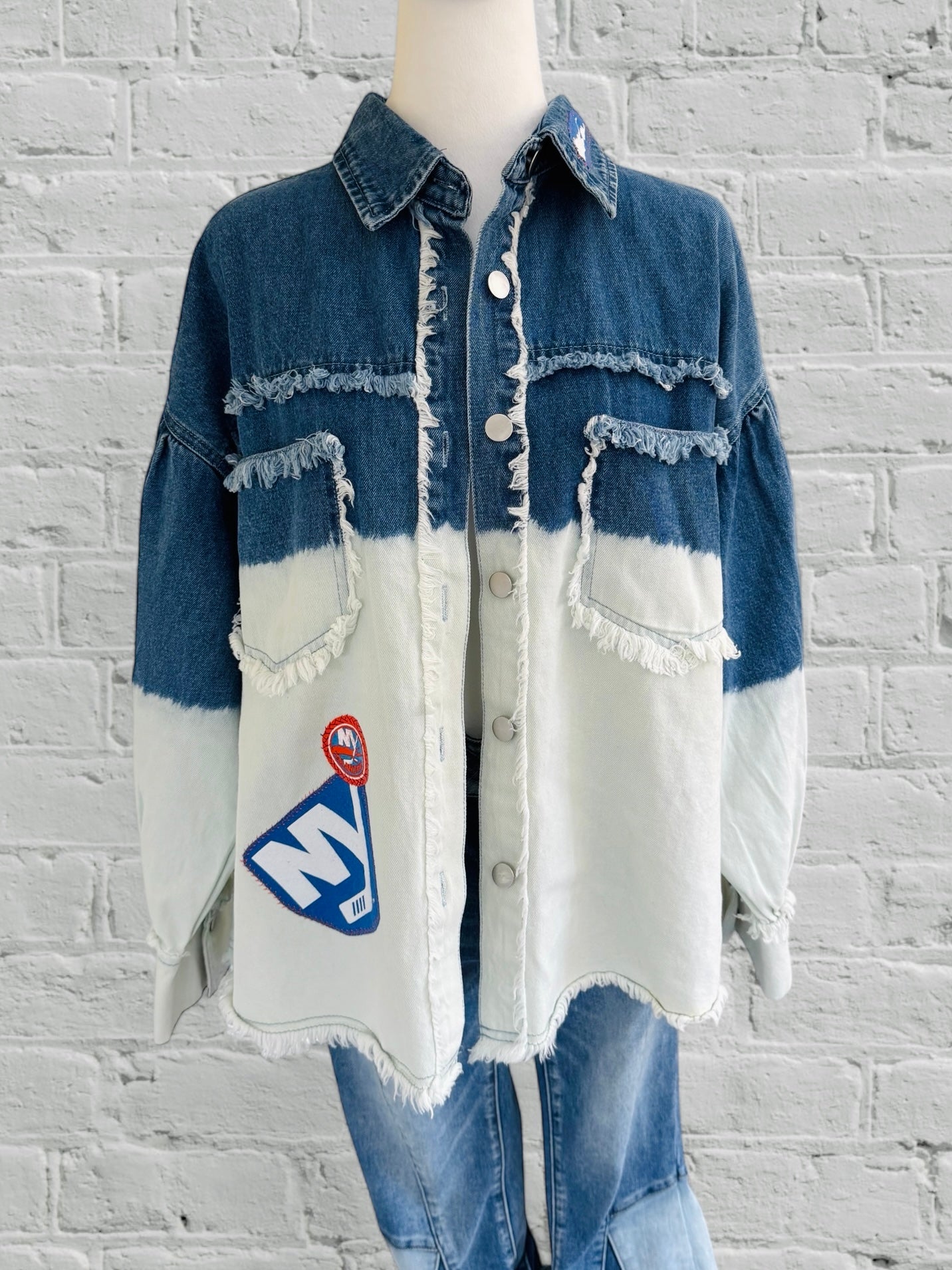 NY Islanders Upcycled Denim Jacket