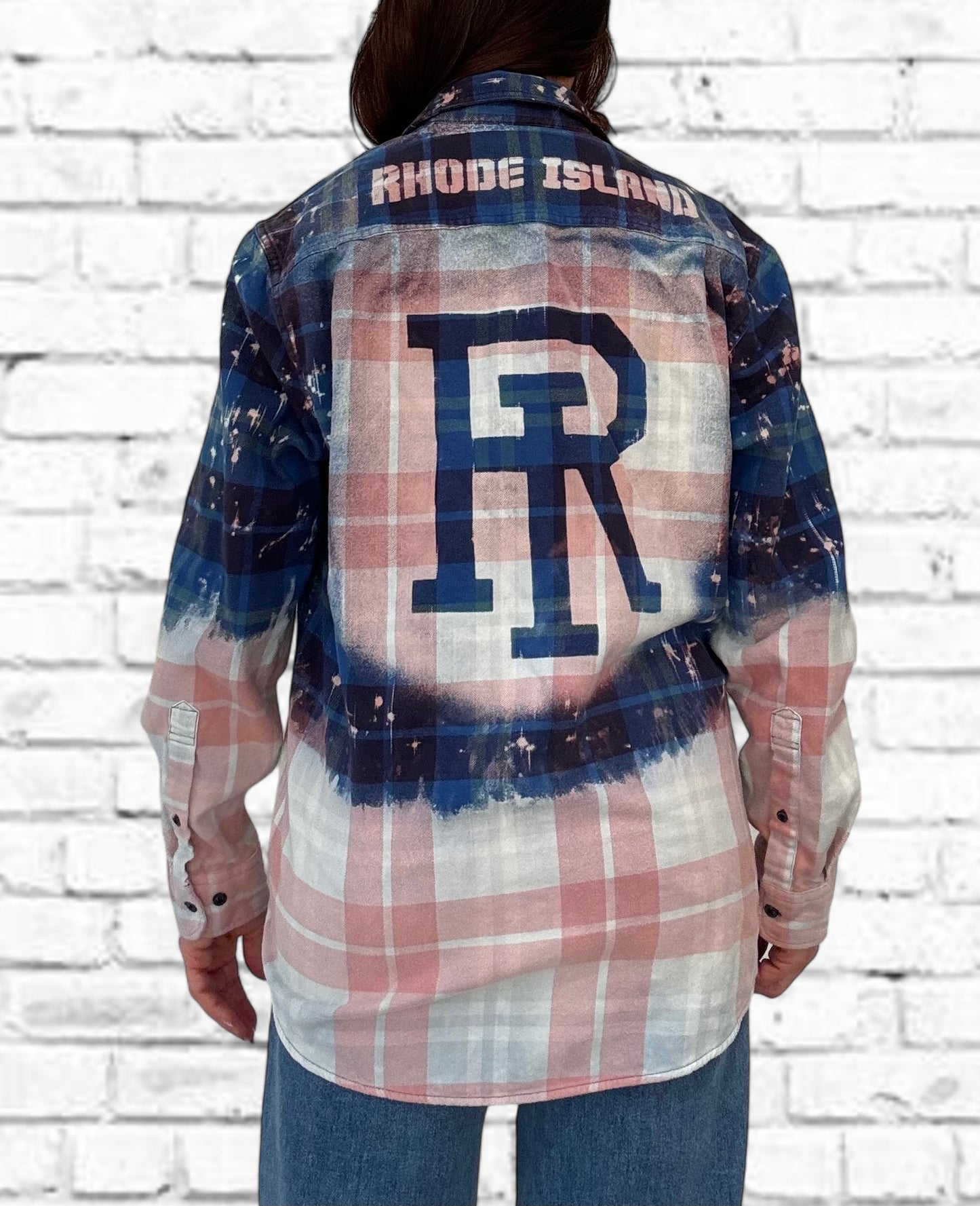 University of Rhode Island Bleach Logo Flannel