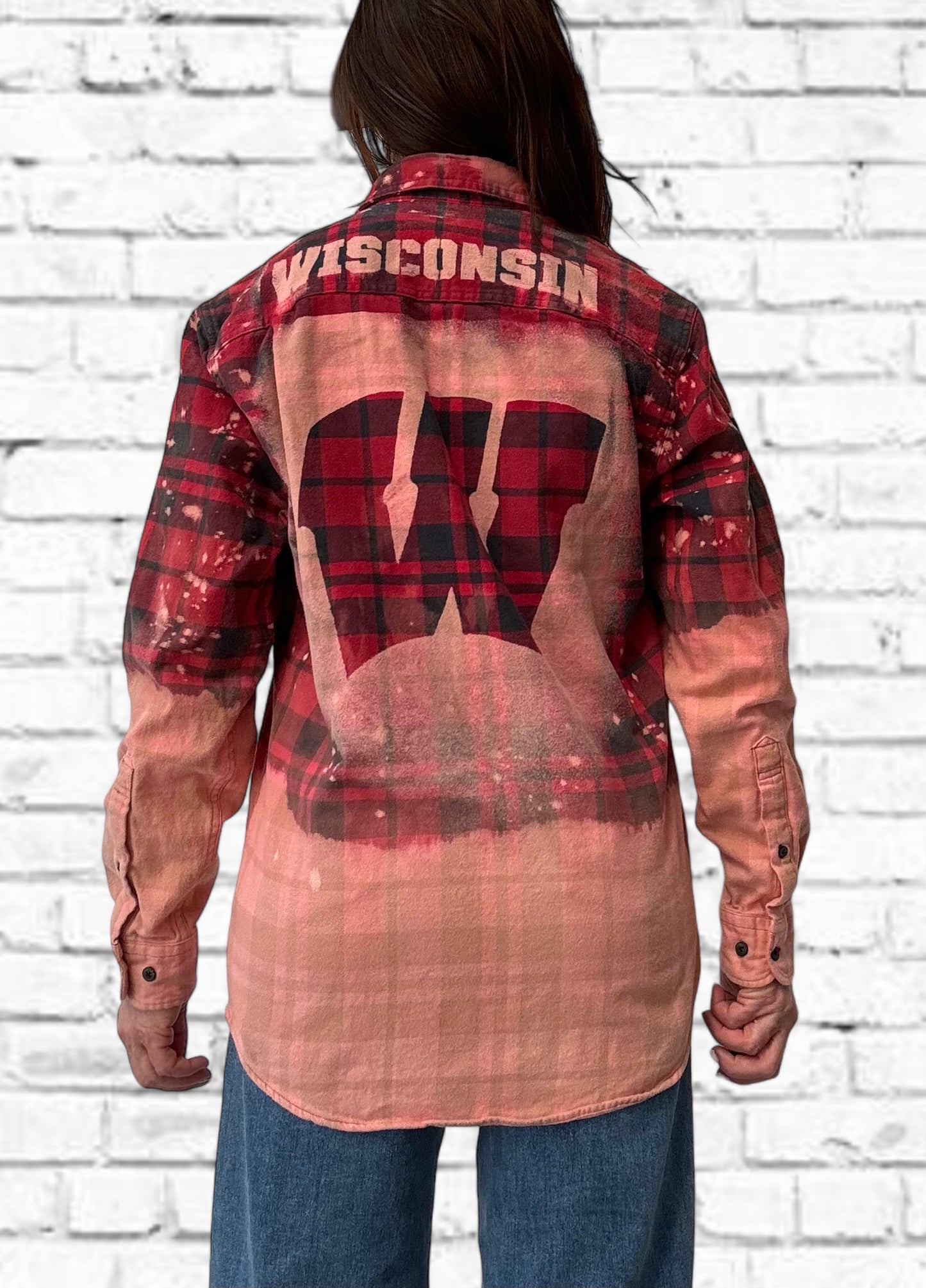 Wisconsin University Bleach Logo Flannel