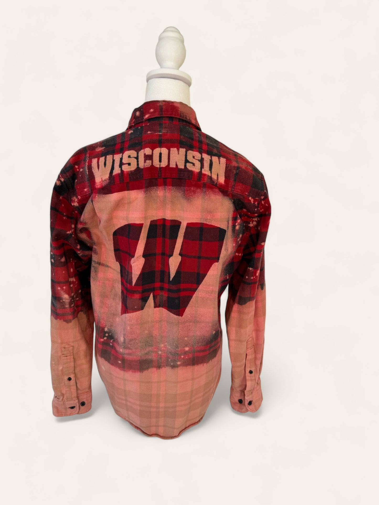 Wisconsin University Bleach Logo Flannel