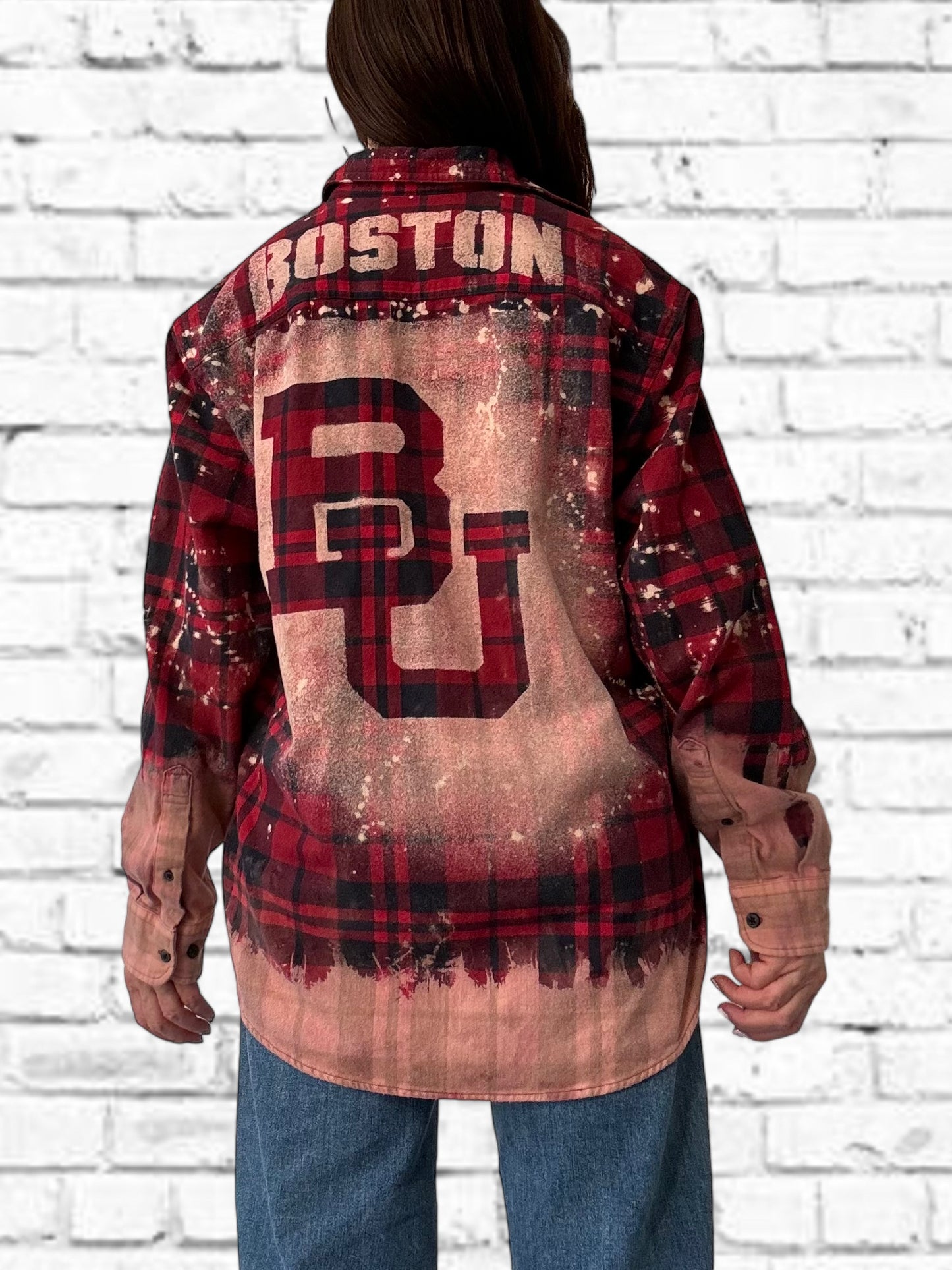 Boston University Bleach Logo Flannel