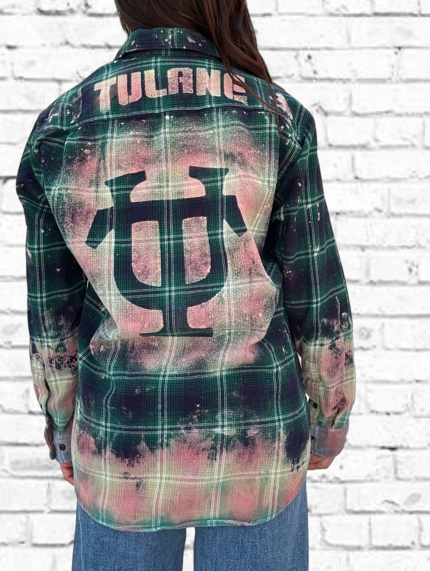 Tulane University Bleached Logo Flannel