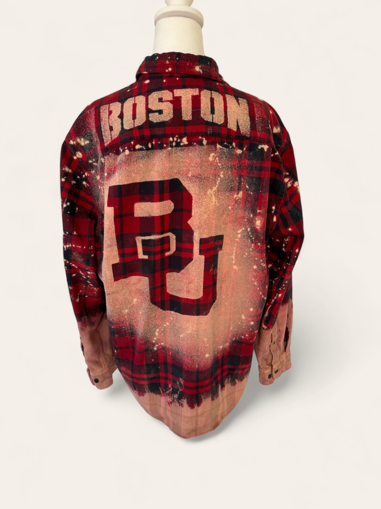 Boston University Bleach Logo Flannel