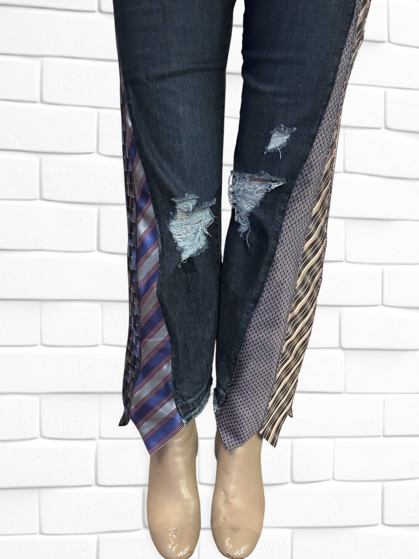 Designer Upcycled Frame Jeans & Vintage Neck Ties