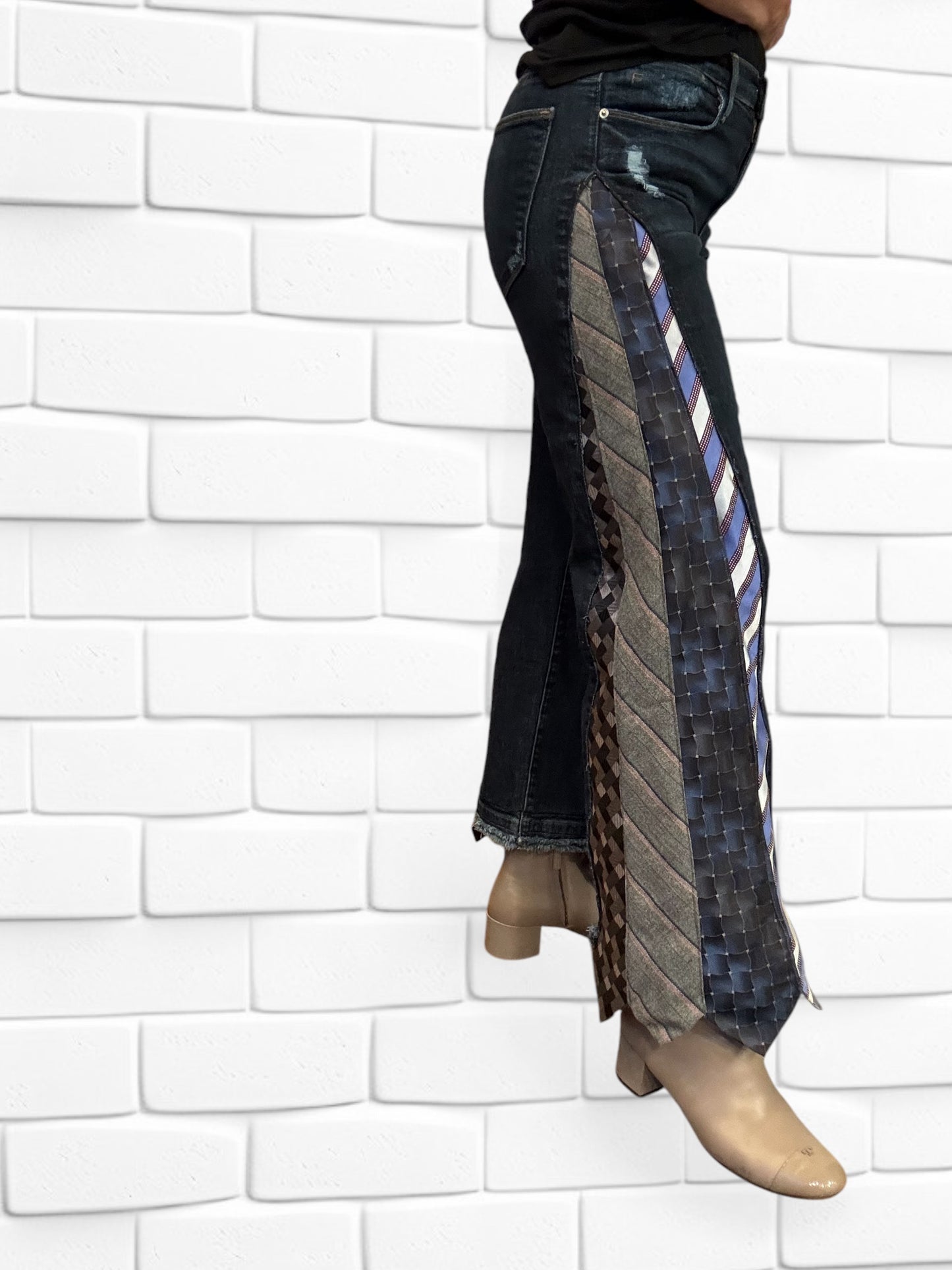Designer Upcycled Frame Jeans & Vintage Neck Ties