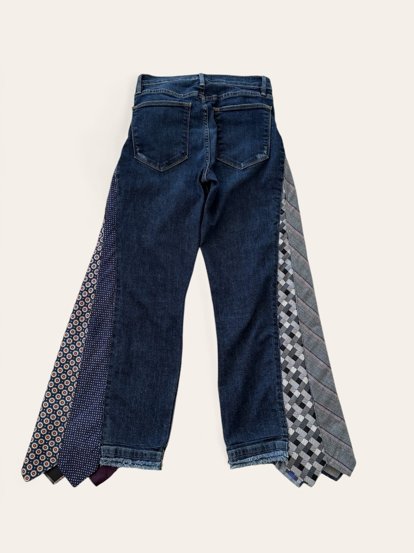 Designer Upcycled Frame Jeans & Vintage Neck Ties