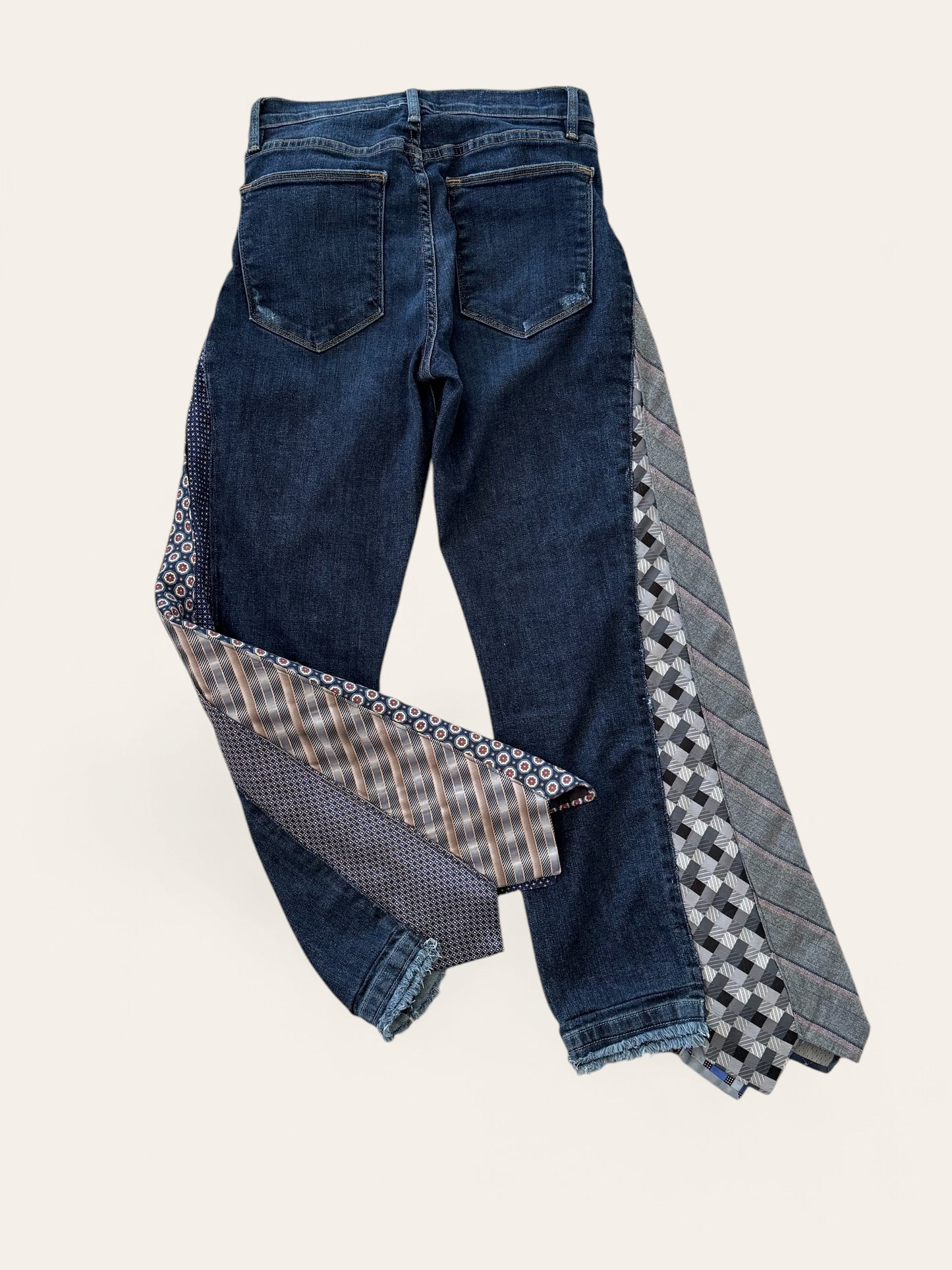Designer Upcycled Frame Jeans & Vintage Neck Ties
