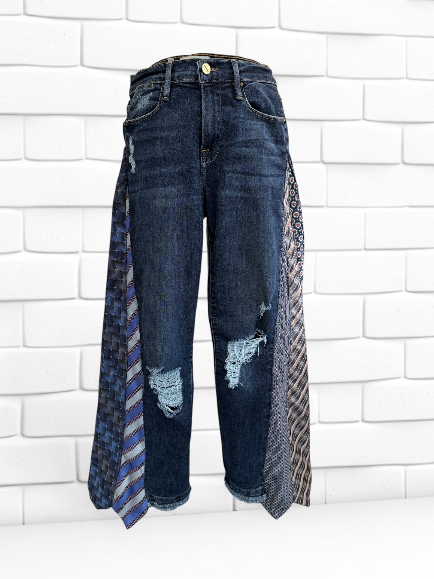 Designer Upcycled Frame Jeans & Vintage Neck Ties