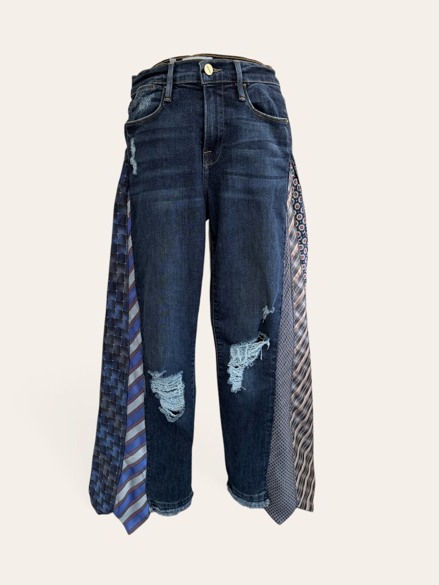 Designer Upcycled Frame Jeans & Vintage Neck Ties