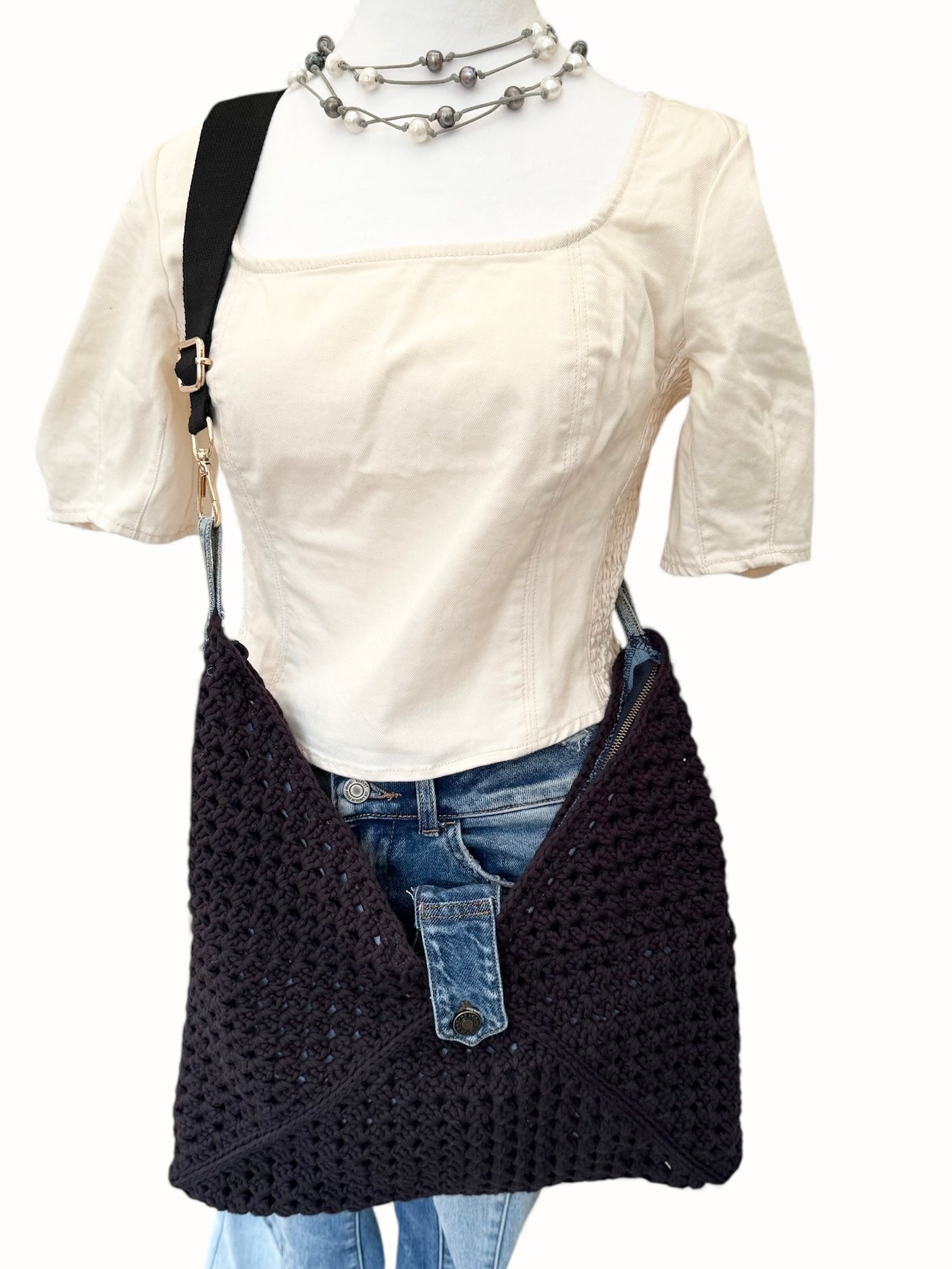 Midnight LUNA hand crochet bag