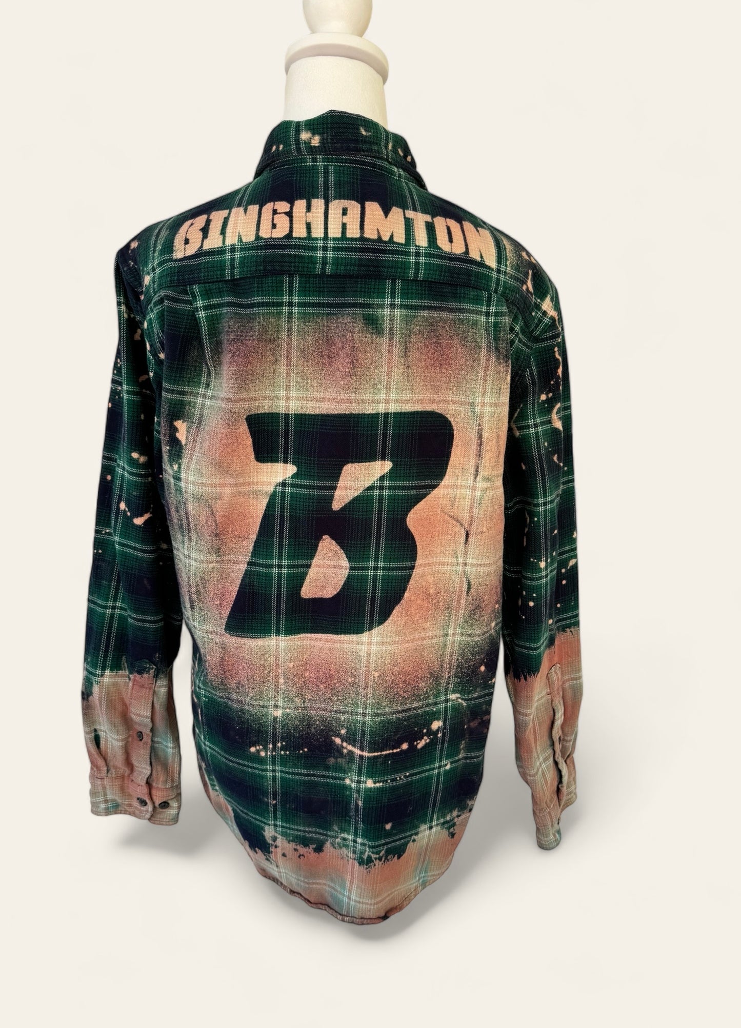 Binghamton University Bleached Logo Flannel