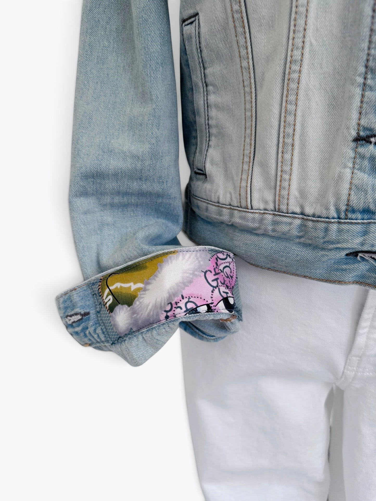 Denim & Silk Pup Couture