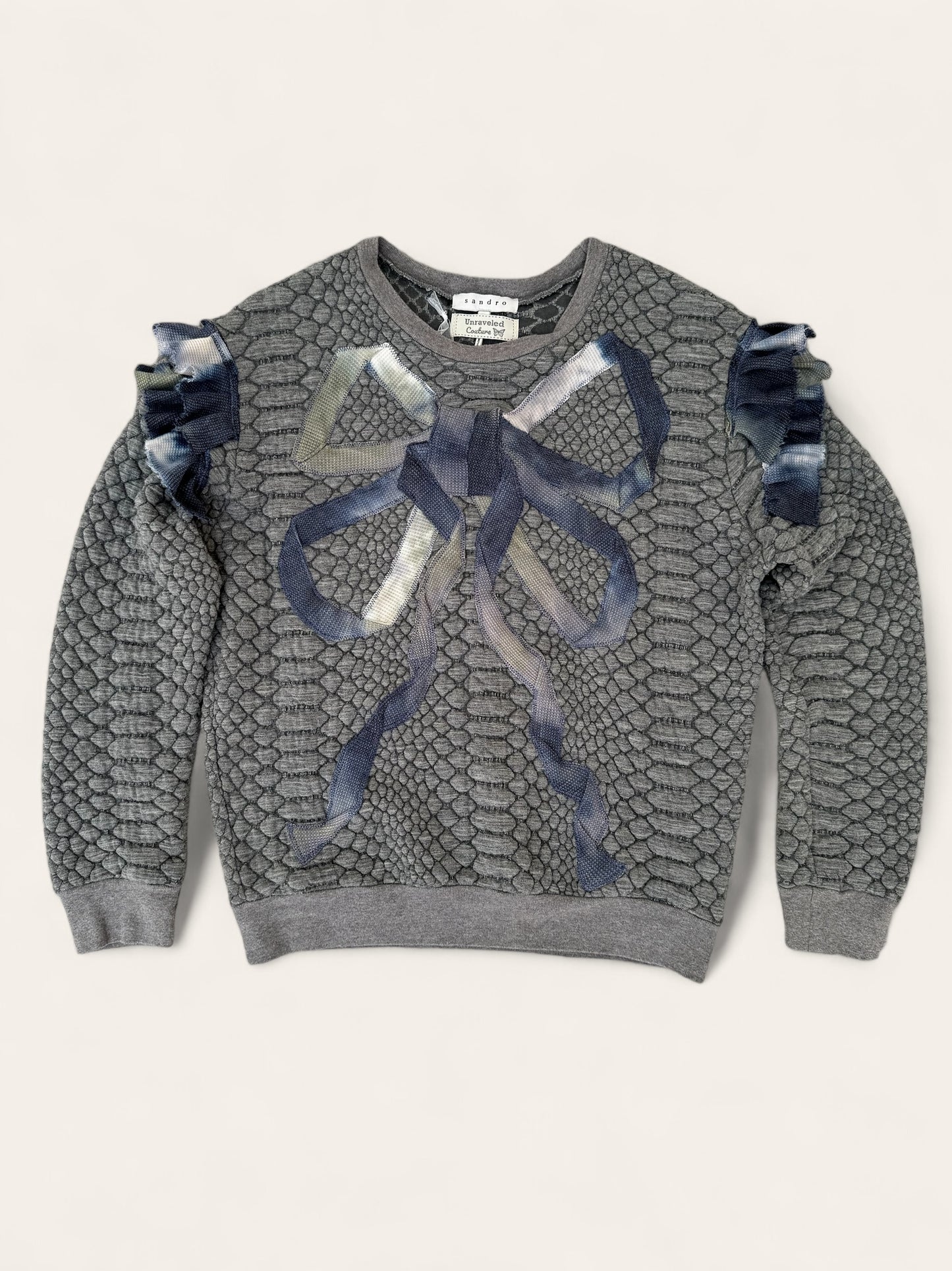 Designer Upcycled Bow Sandro Sweatshirt