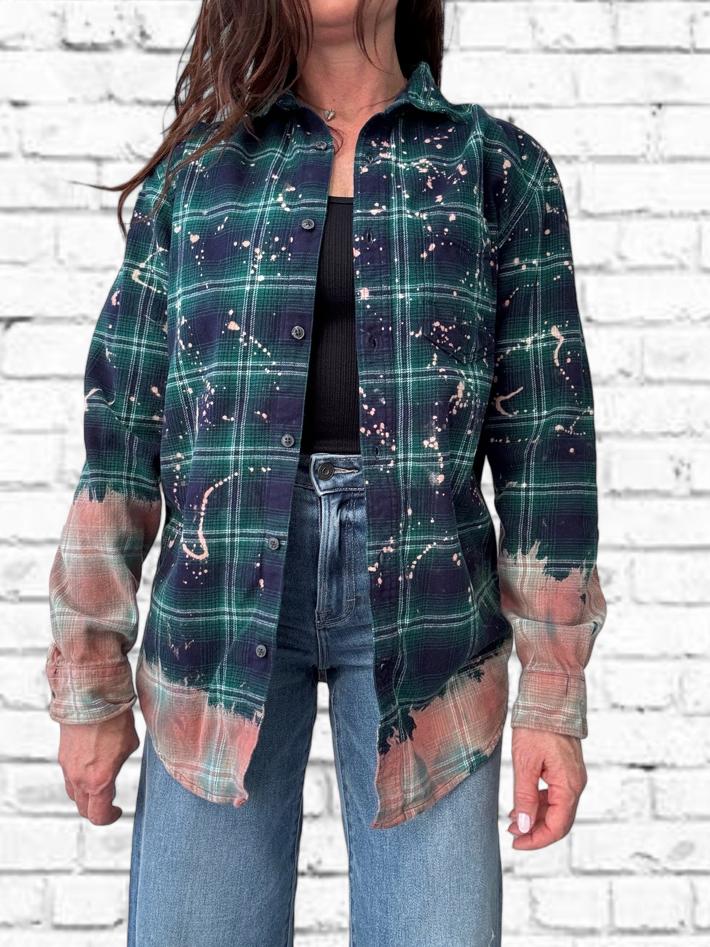 Binghamton University Bleached Logo Flannel