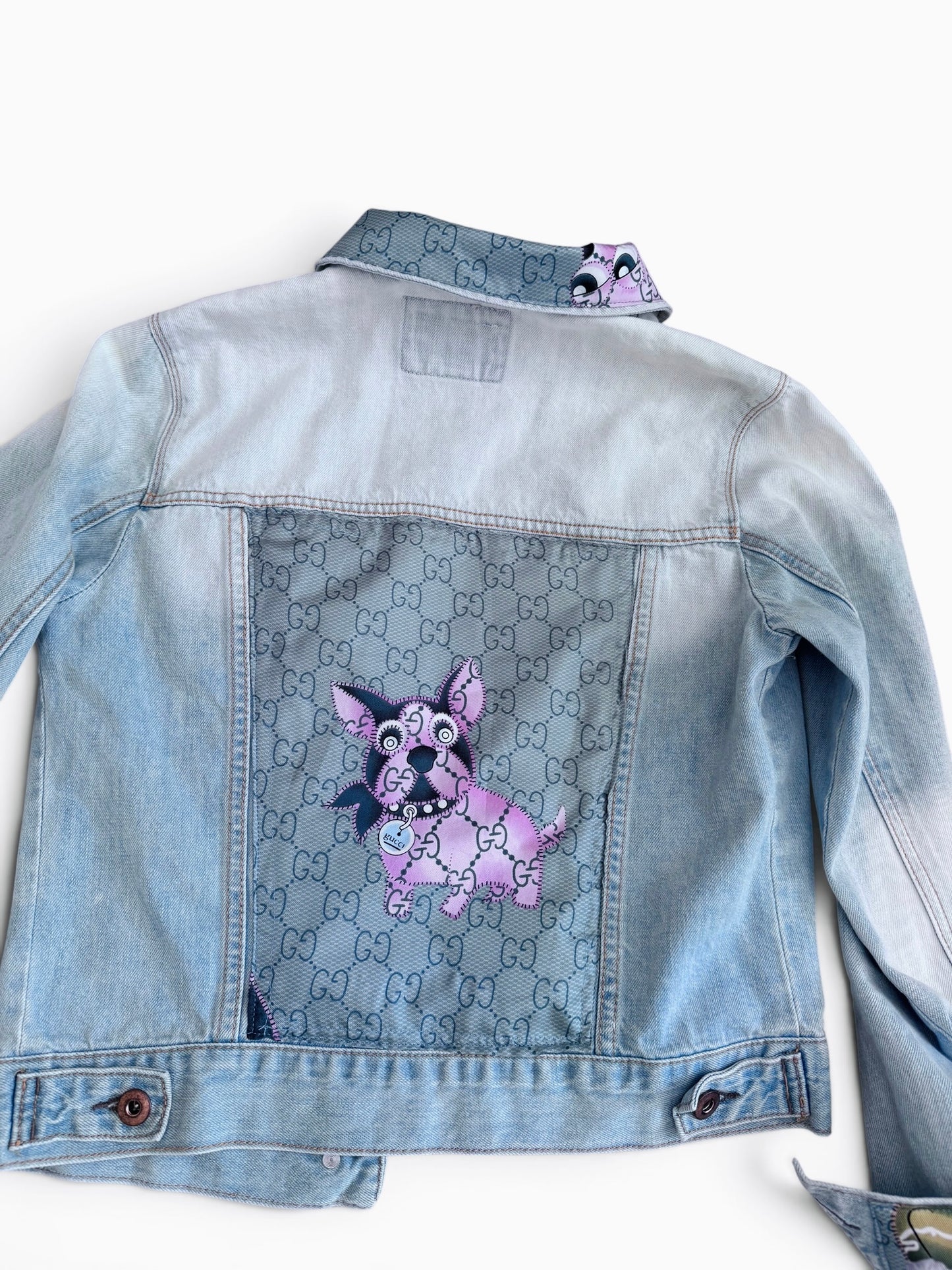 Denim & Silk Pup Couture
