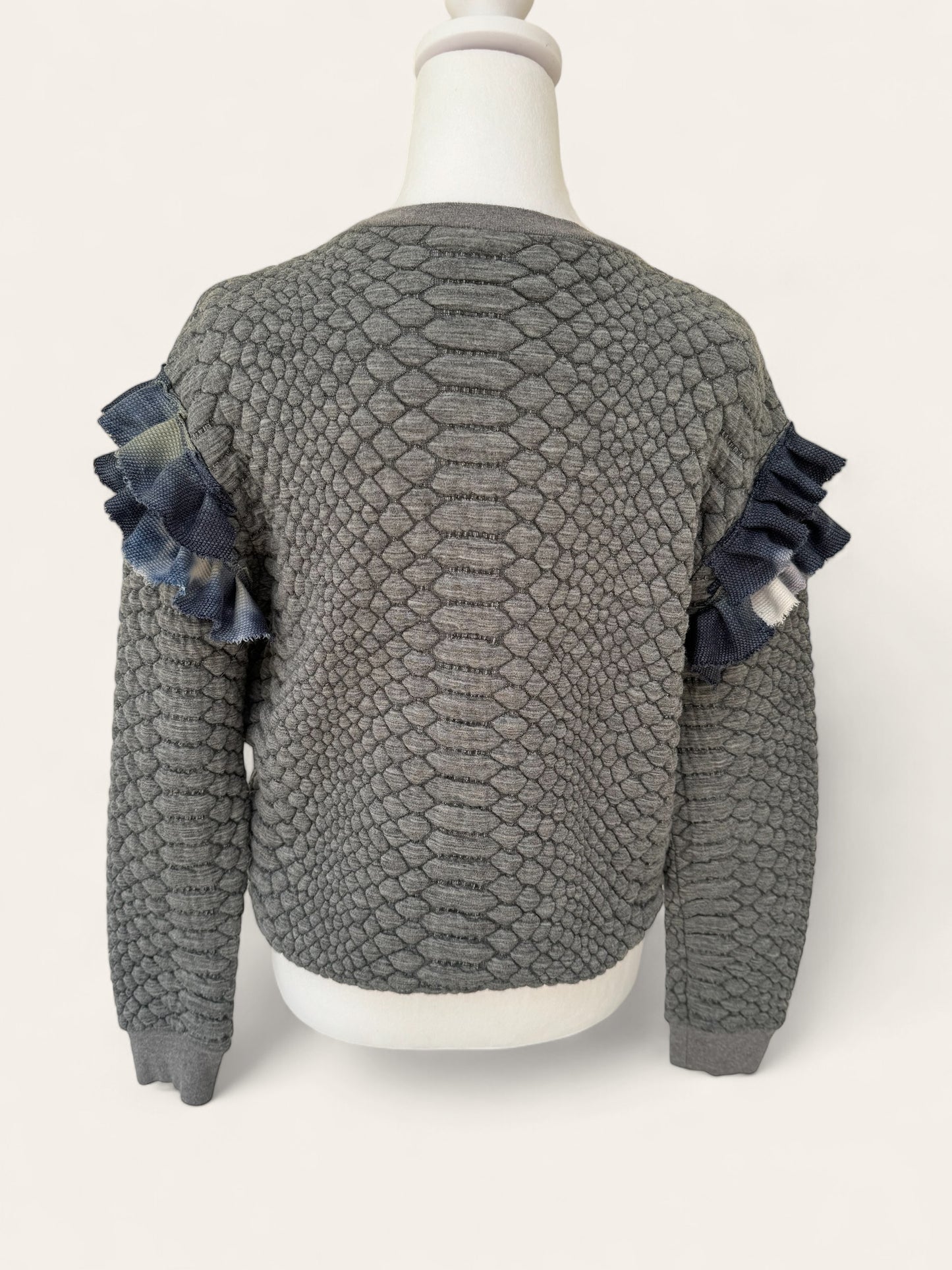 Designer Upcycled Bow Sandro Sweatshirt