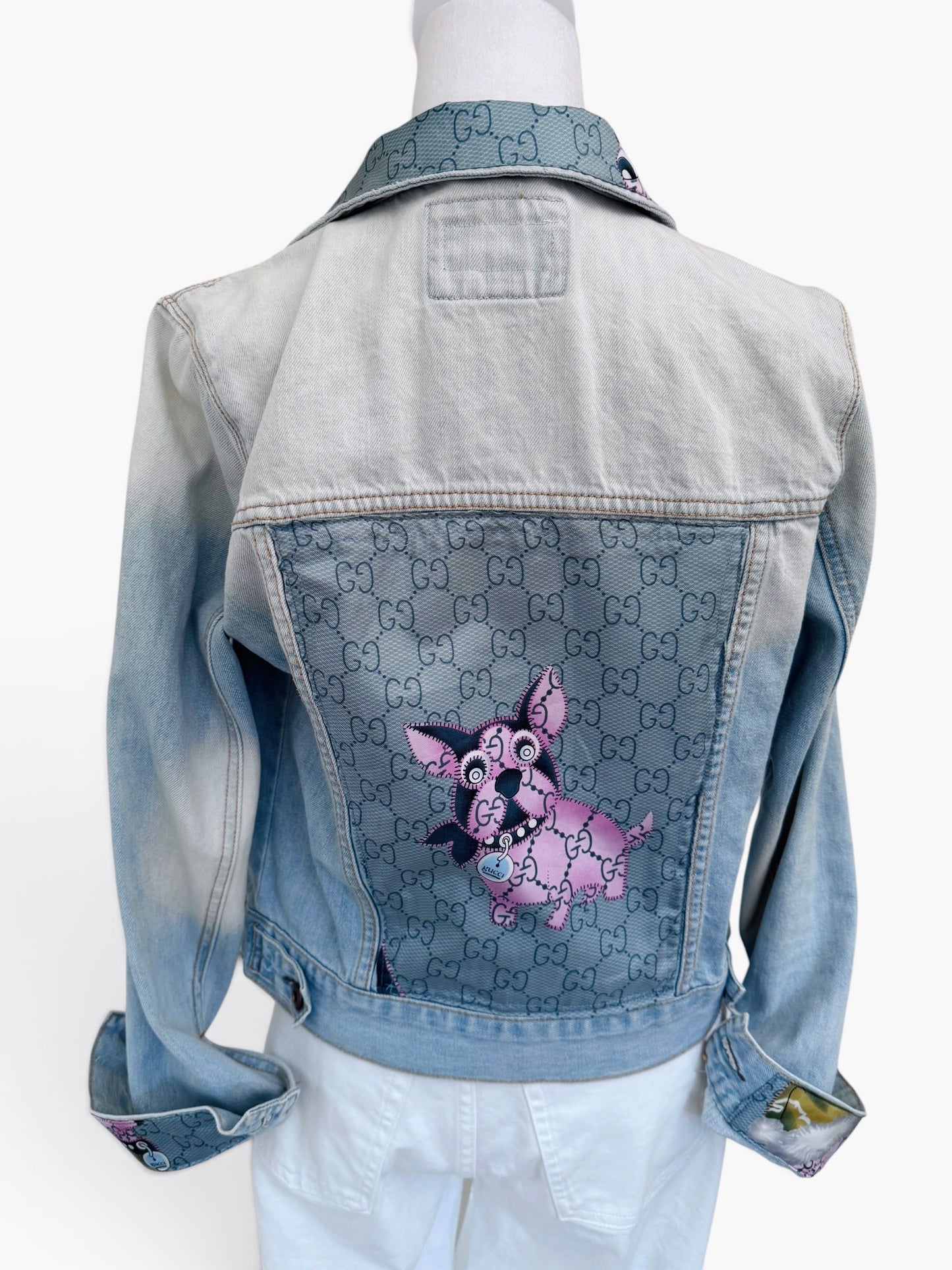 Denim & Silk Pup Couture