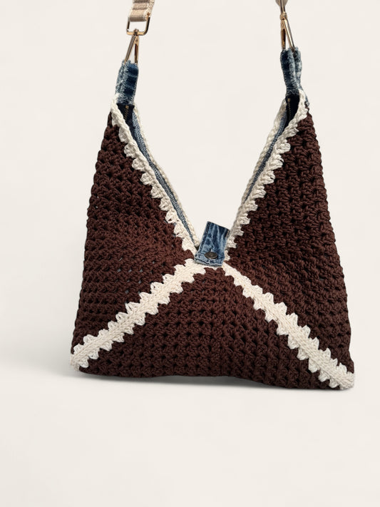 Cookies and Cream LUNA hand crochet bag