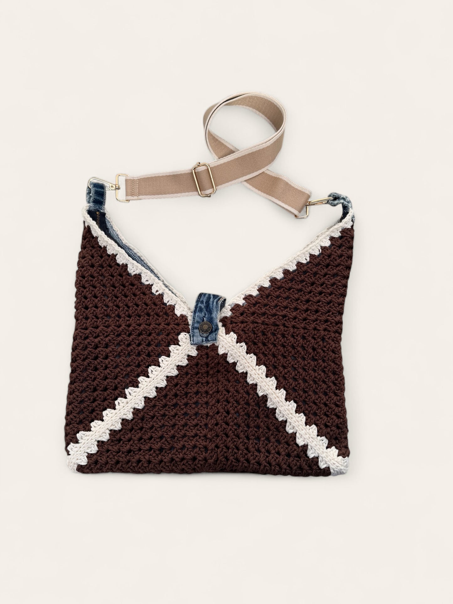 Cookies and Cream LUNA hand crochet bag