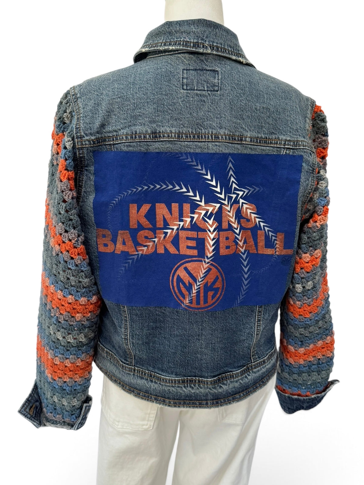 Upcycled Crochet Sleeve Knicks Jacket