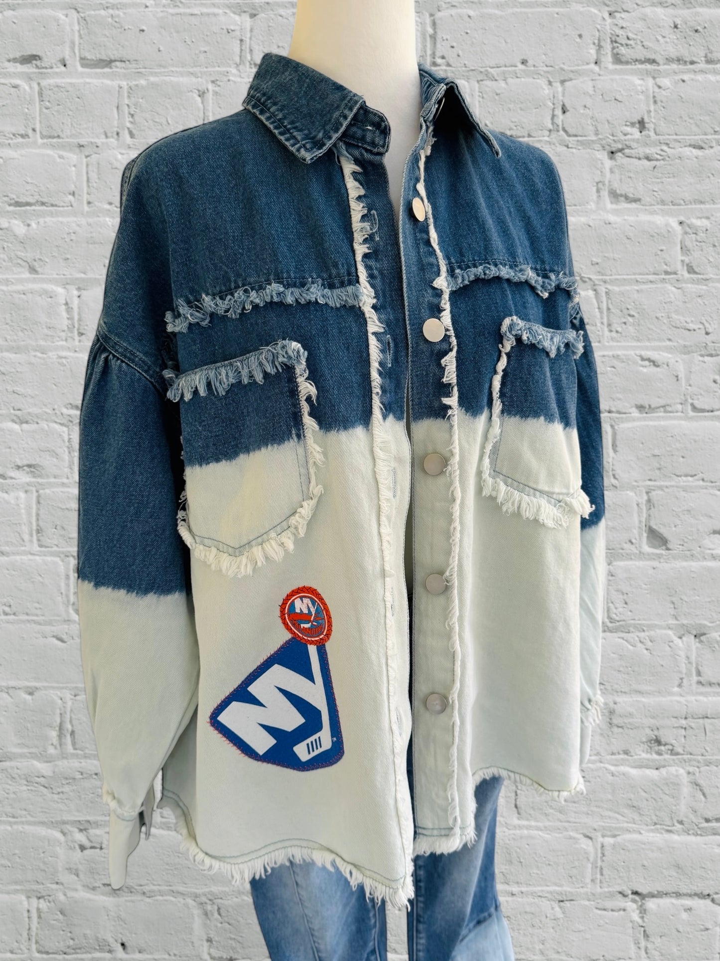 NY Islanders Upcycled Denim Jacket