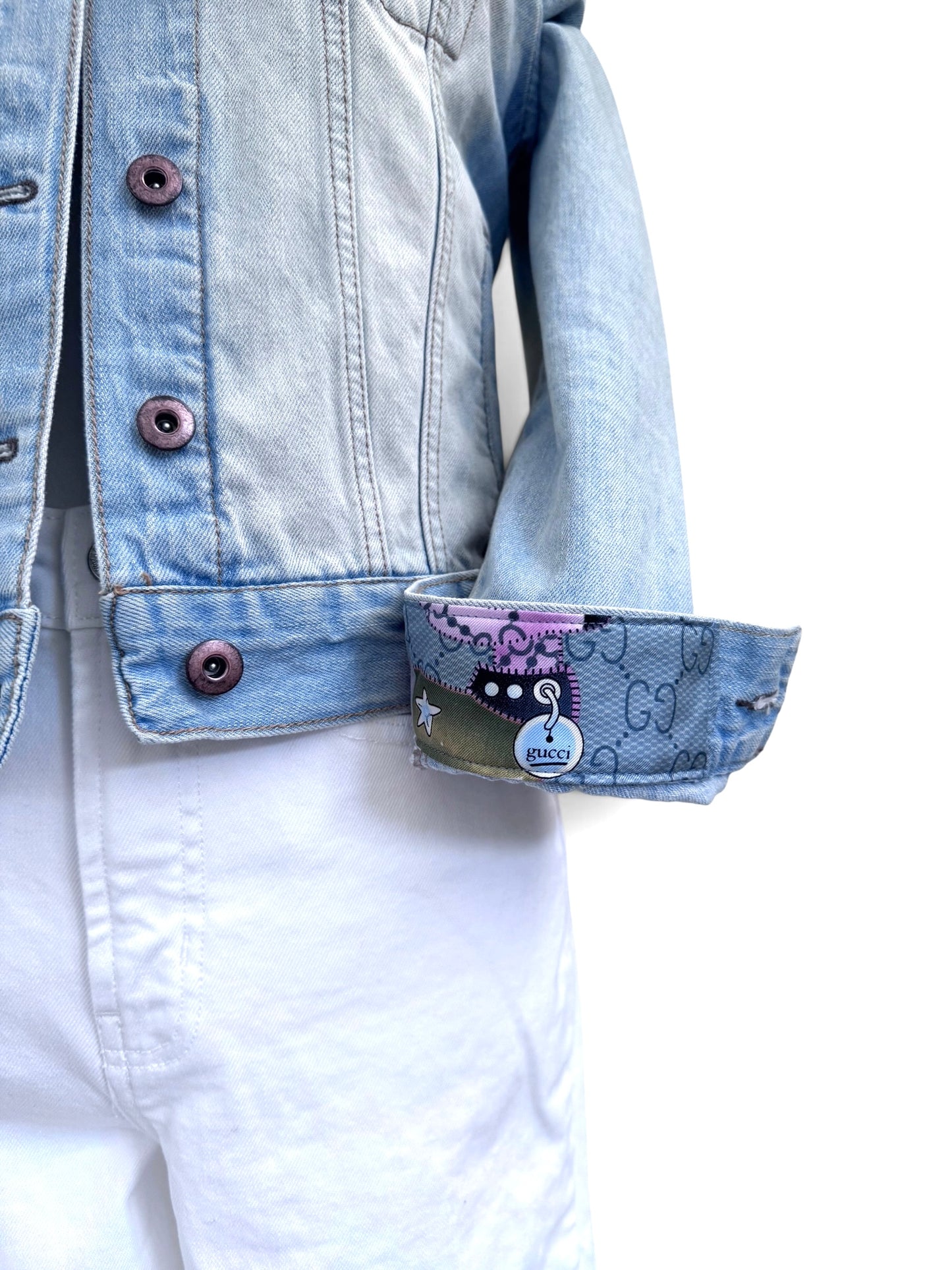 Denim & Silk Pup Couture