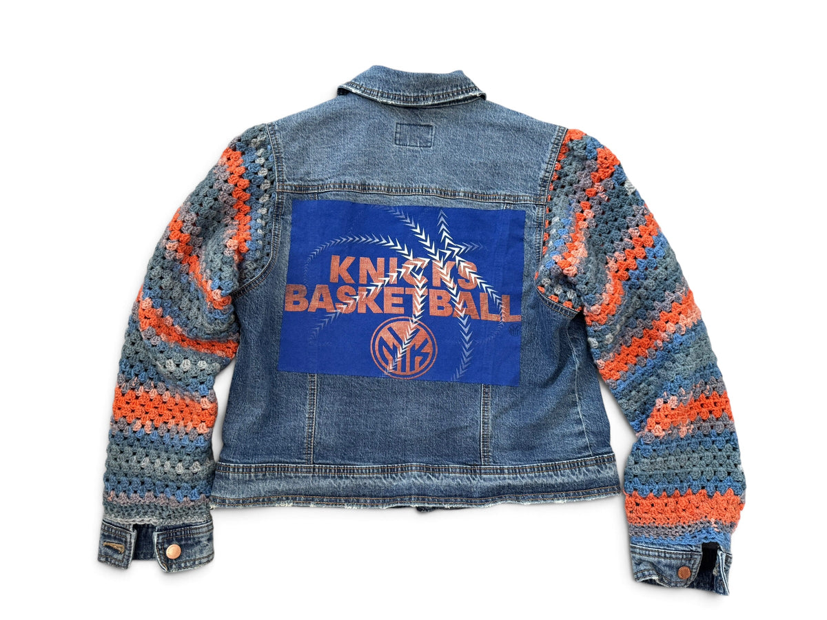 Upcycled Crochet Sleeve Knicks Jacket