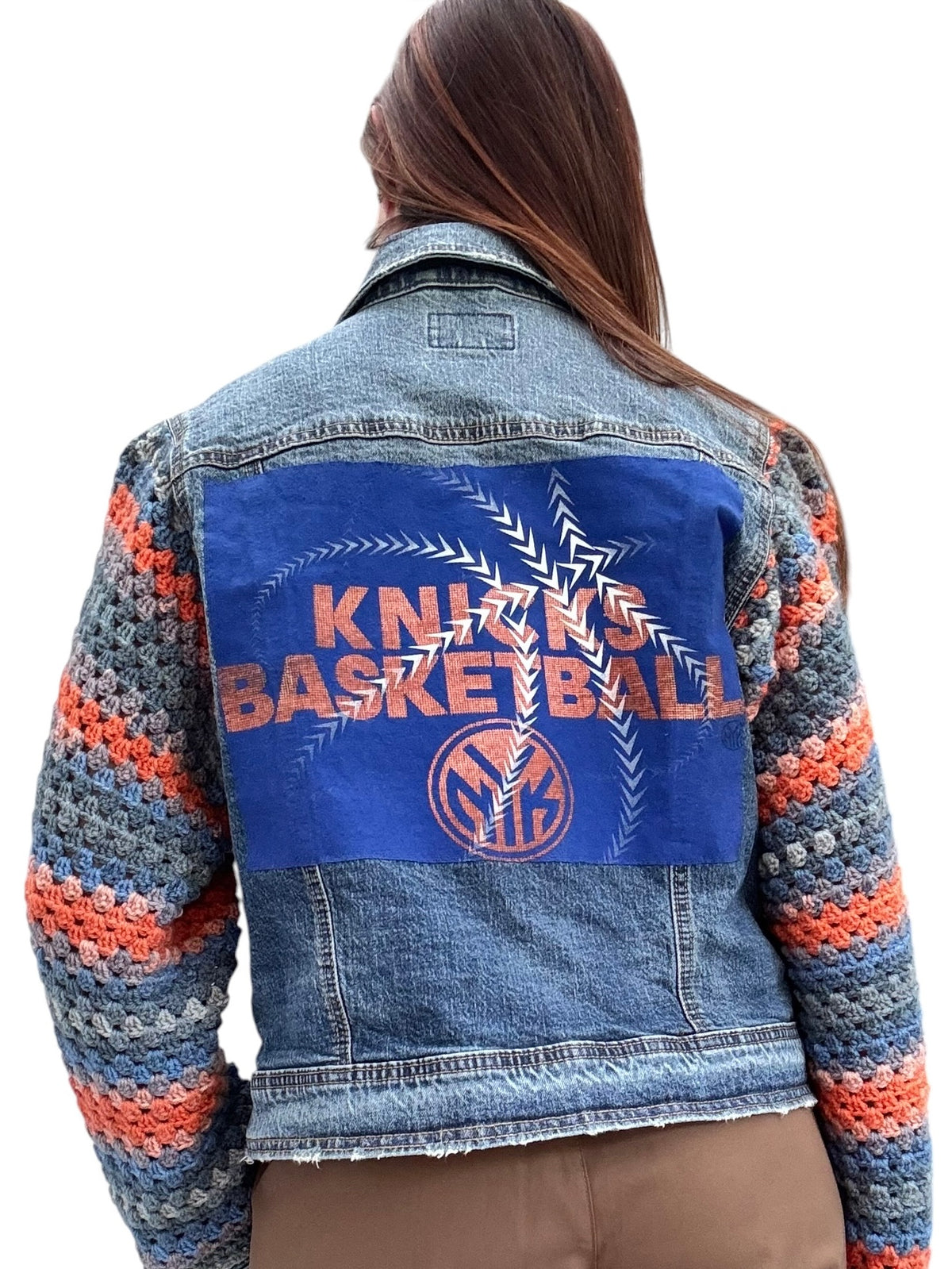 Upcycled Crochet Sleeve Knicks Jacket