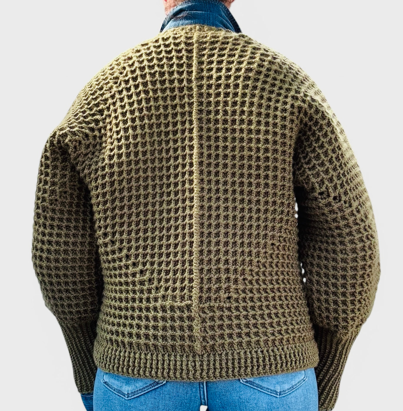 Olive Waffle Denim Jacket