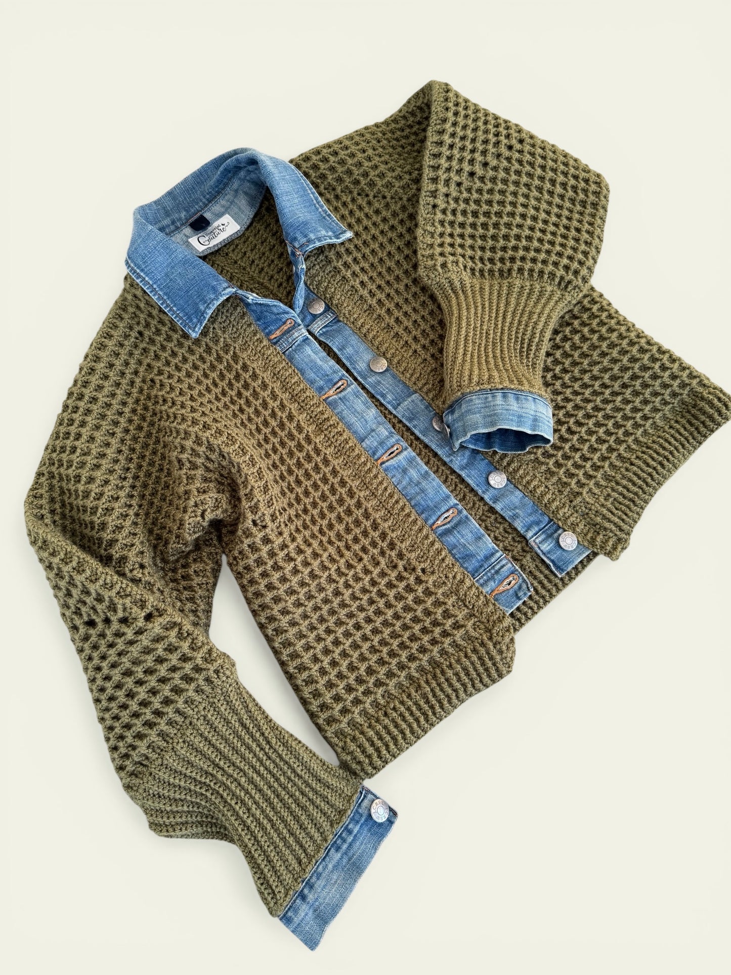 Olive Waffle Denim Jacket