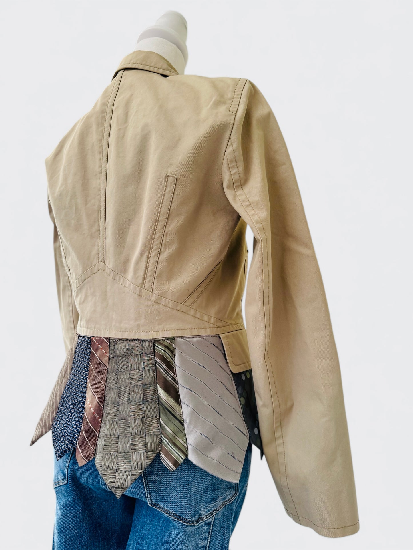 Ties Upcycled blazer with Denim Blooms