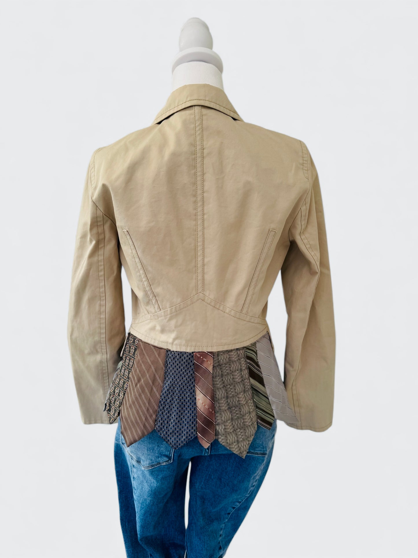 Ties Upcycled blazer with Denim Blooms