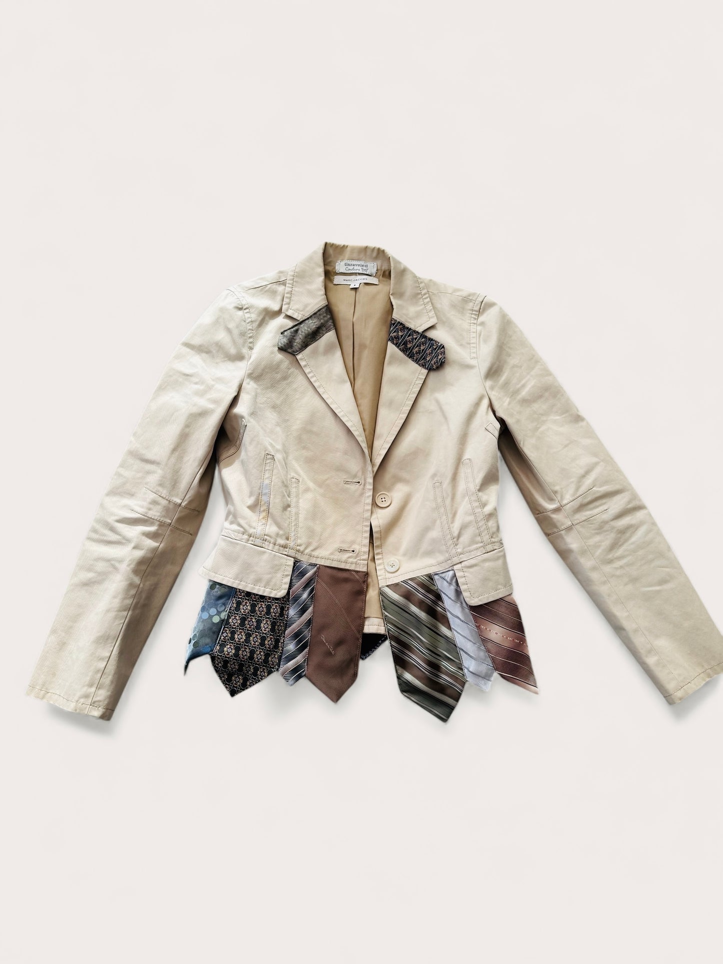 Ties Upcycled blazer with Denim Blooms