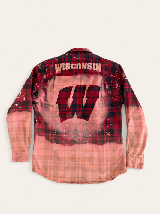 Wisconsin University Bleach Logo Flannel