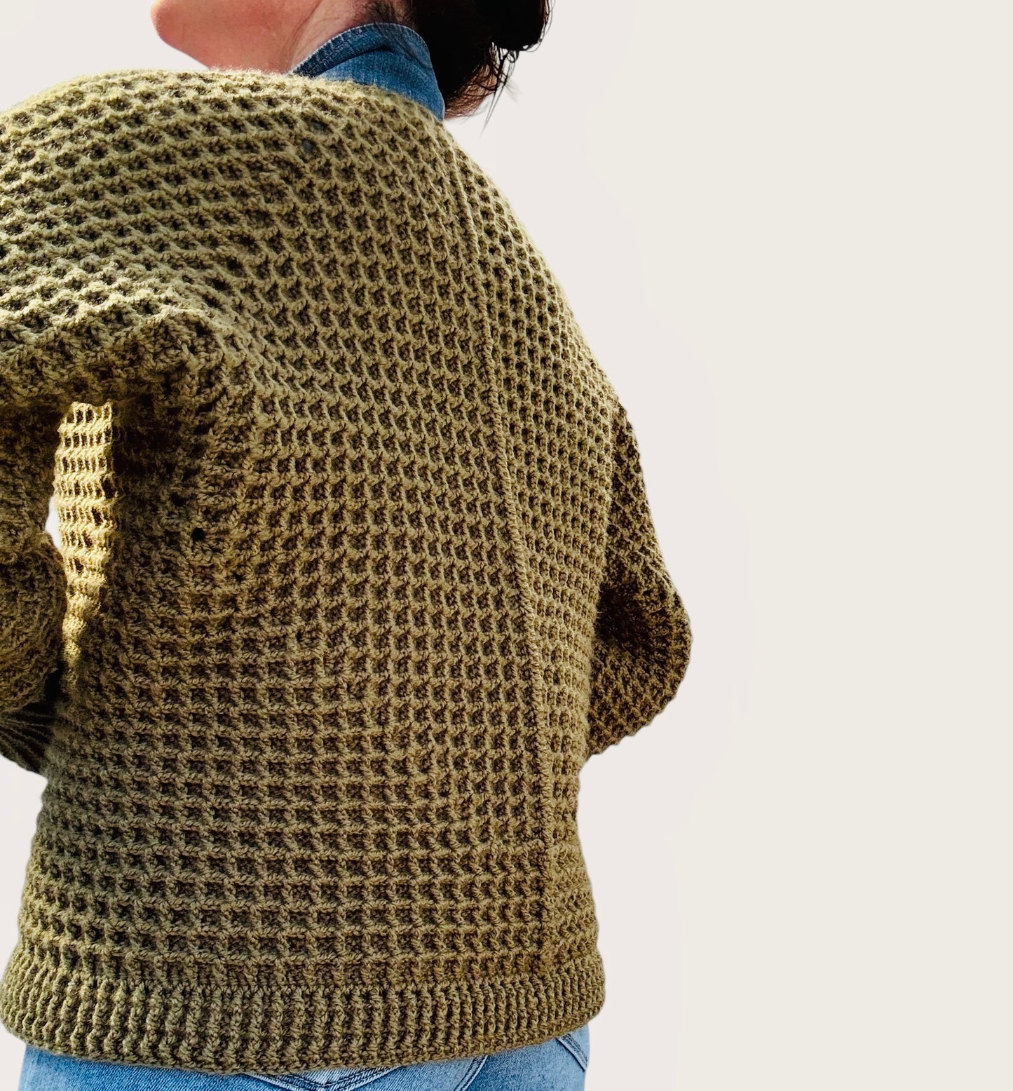 Olive Waffle Denim Jacket