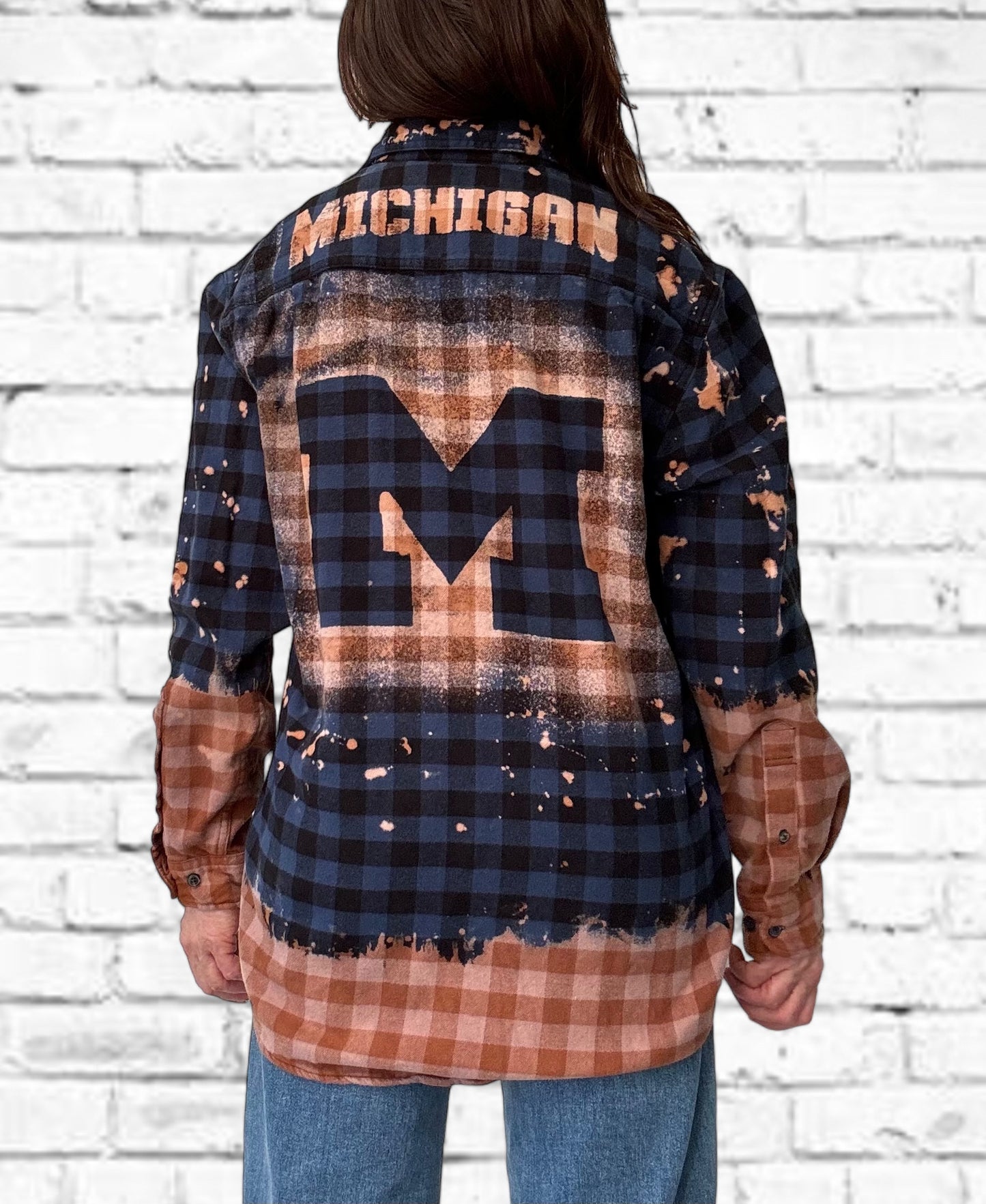 University of Michigan Bleach Logo Flannel