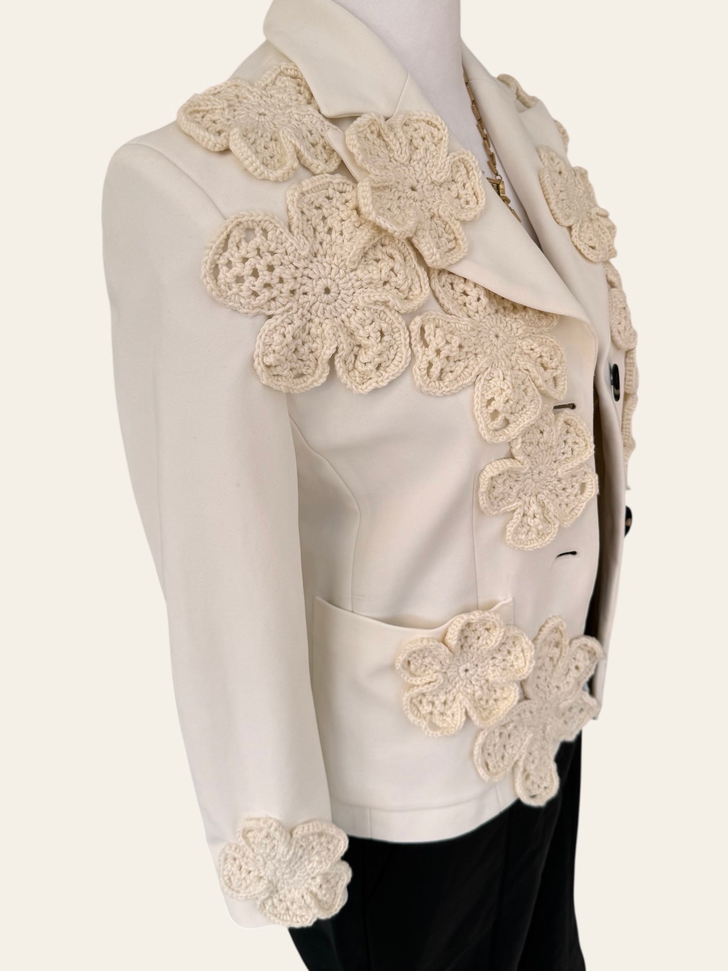 Ivory Blossom Blazer