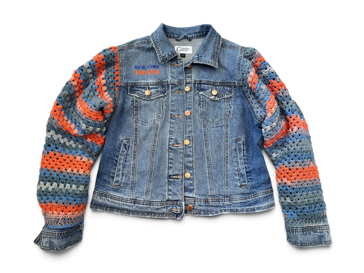 Upcycled Crochet Sleeve Knicks Jacket