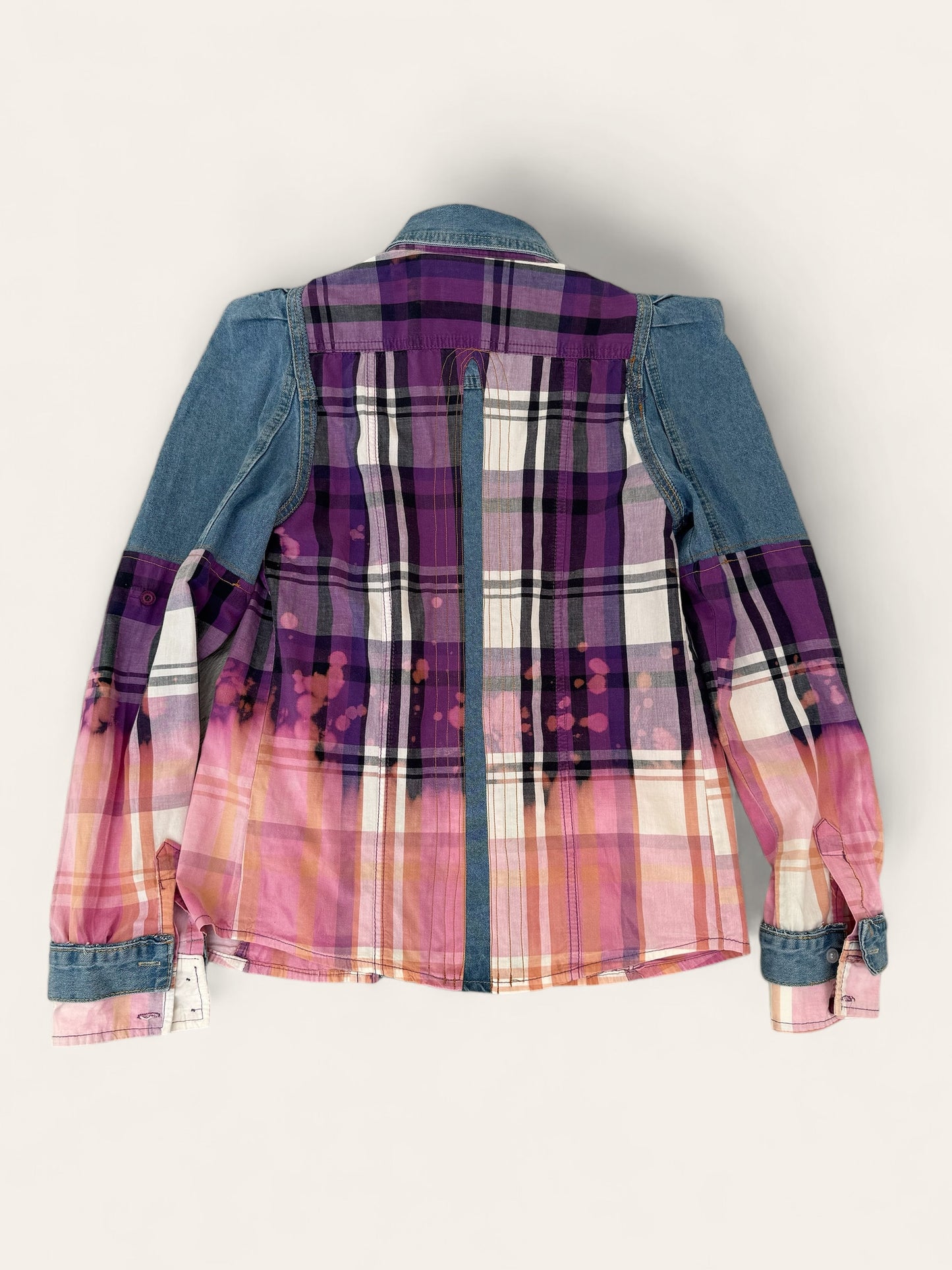 Designer Upcycled Denim-Plaid D&G Jacket