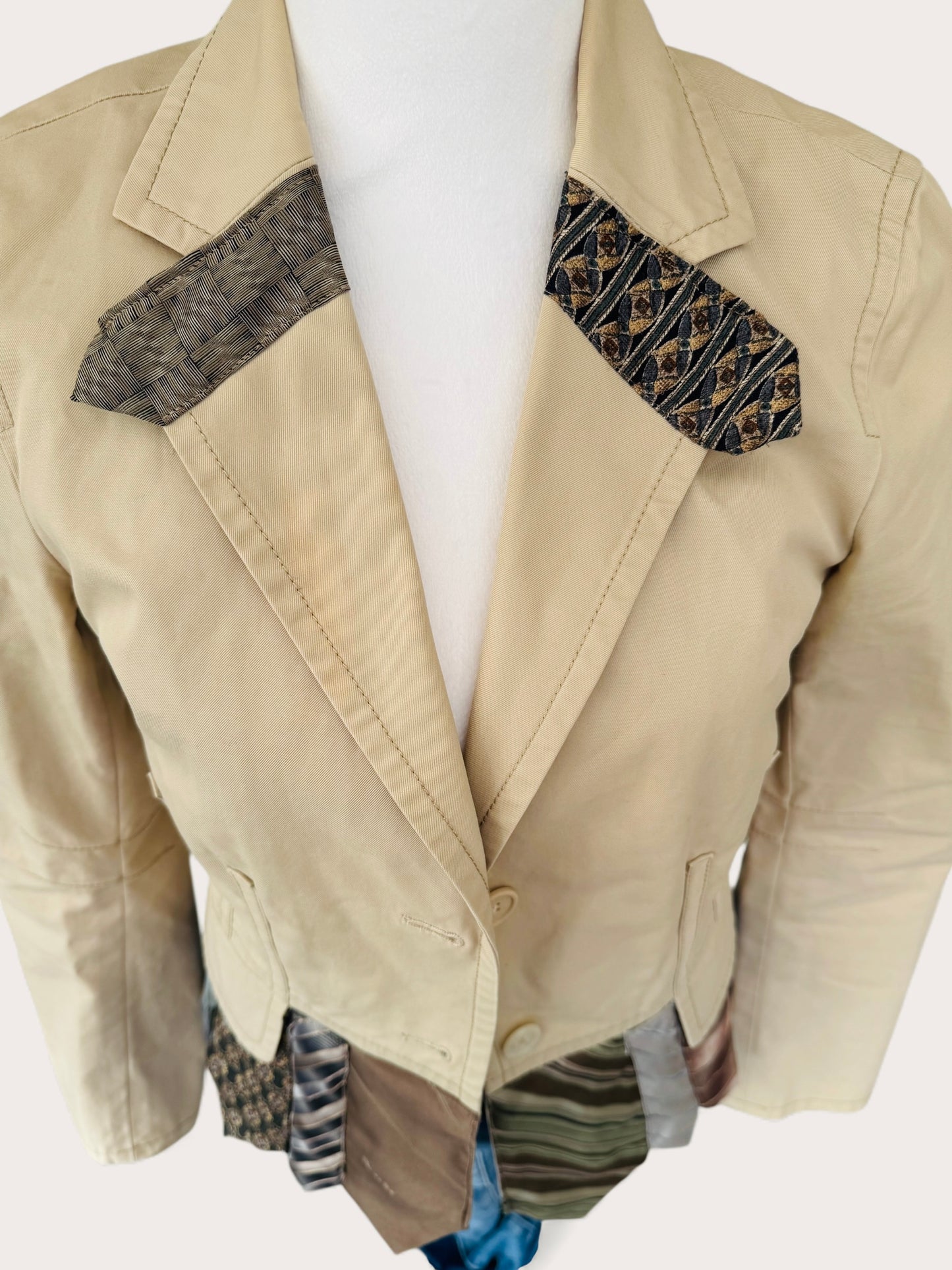 Ties Upcycled blazer with Denim Blooms