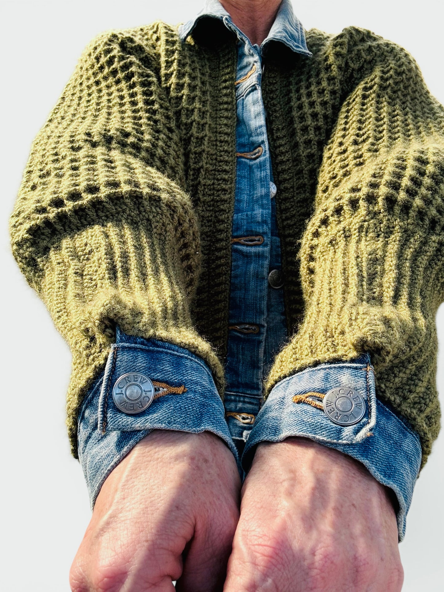 Olive Waffle Denim Jacket