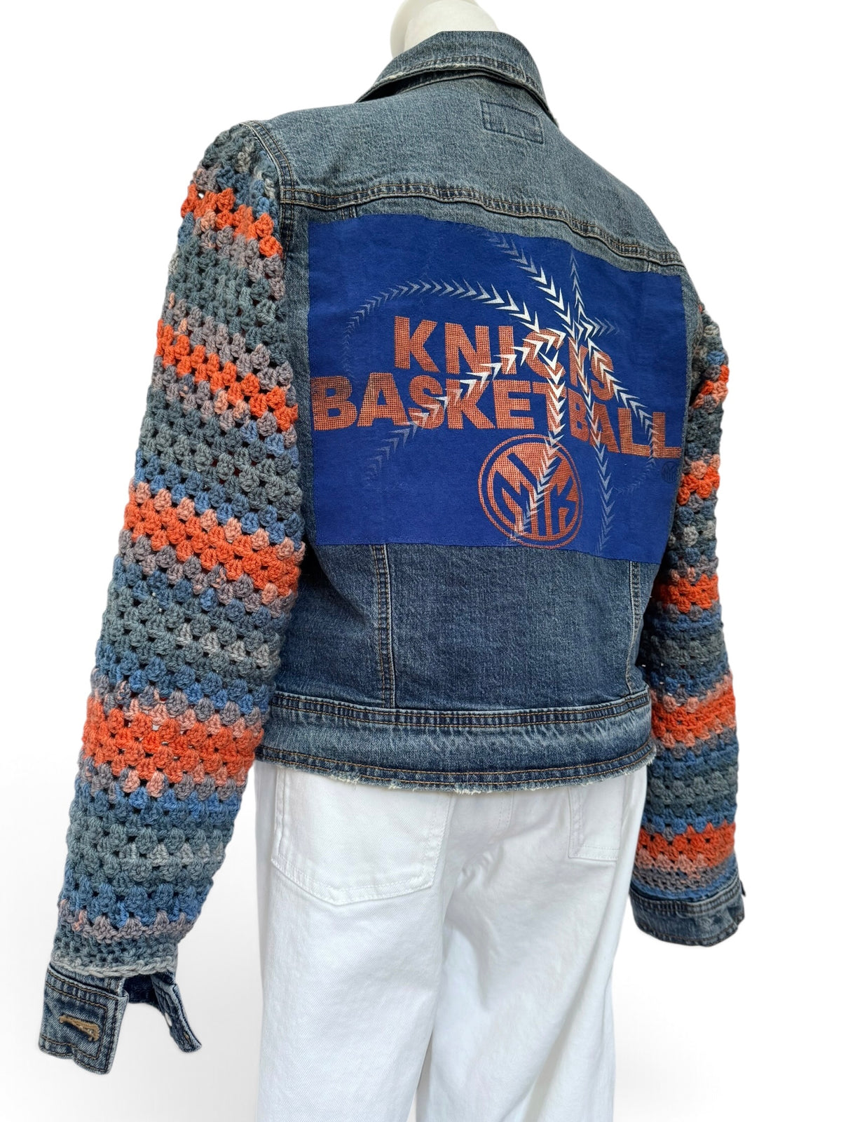 Upcycled Crochet Sleeve Knicks Jacket