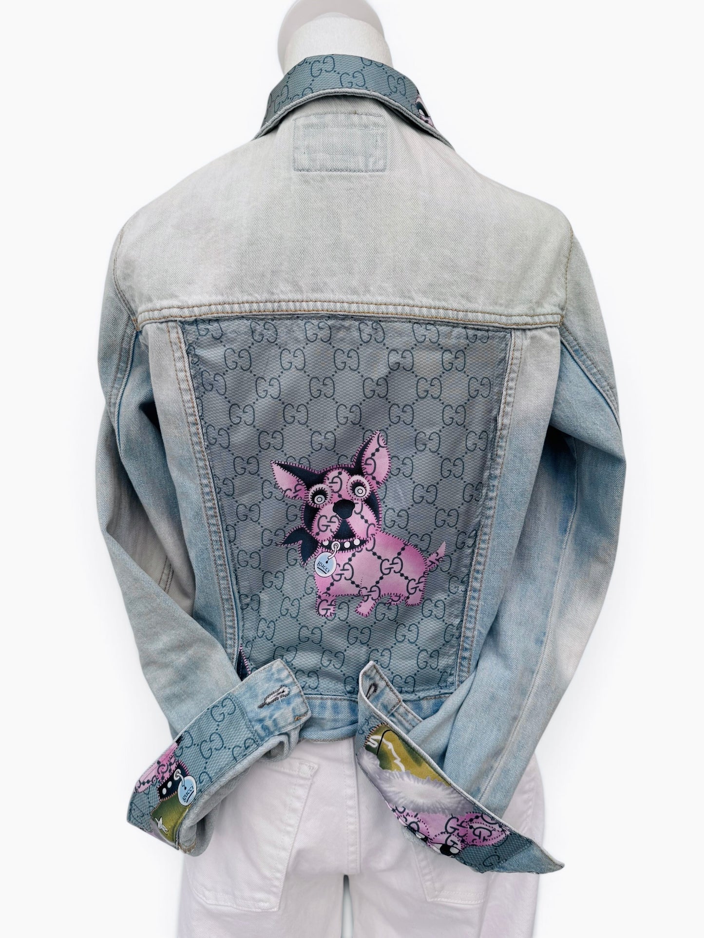 Denim & Silk Pup Couture