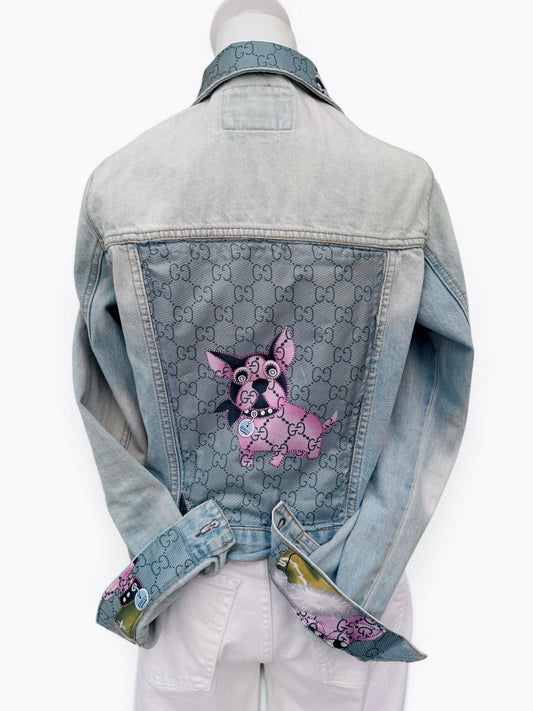 Denim & Silk Pup Couture