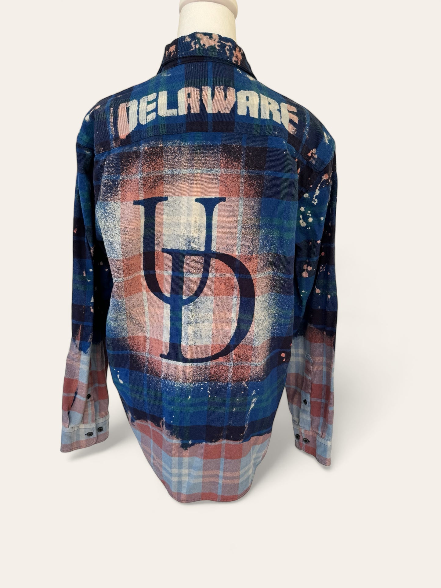 University of Delaware Bleach Logo Flannel