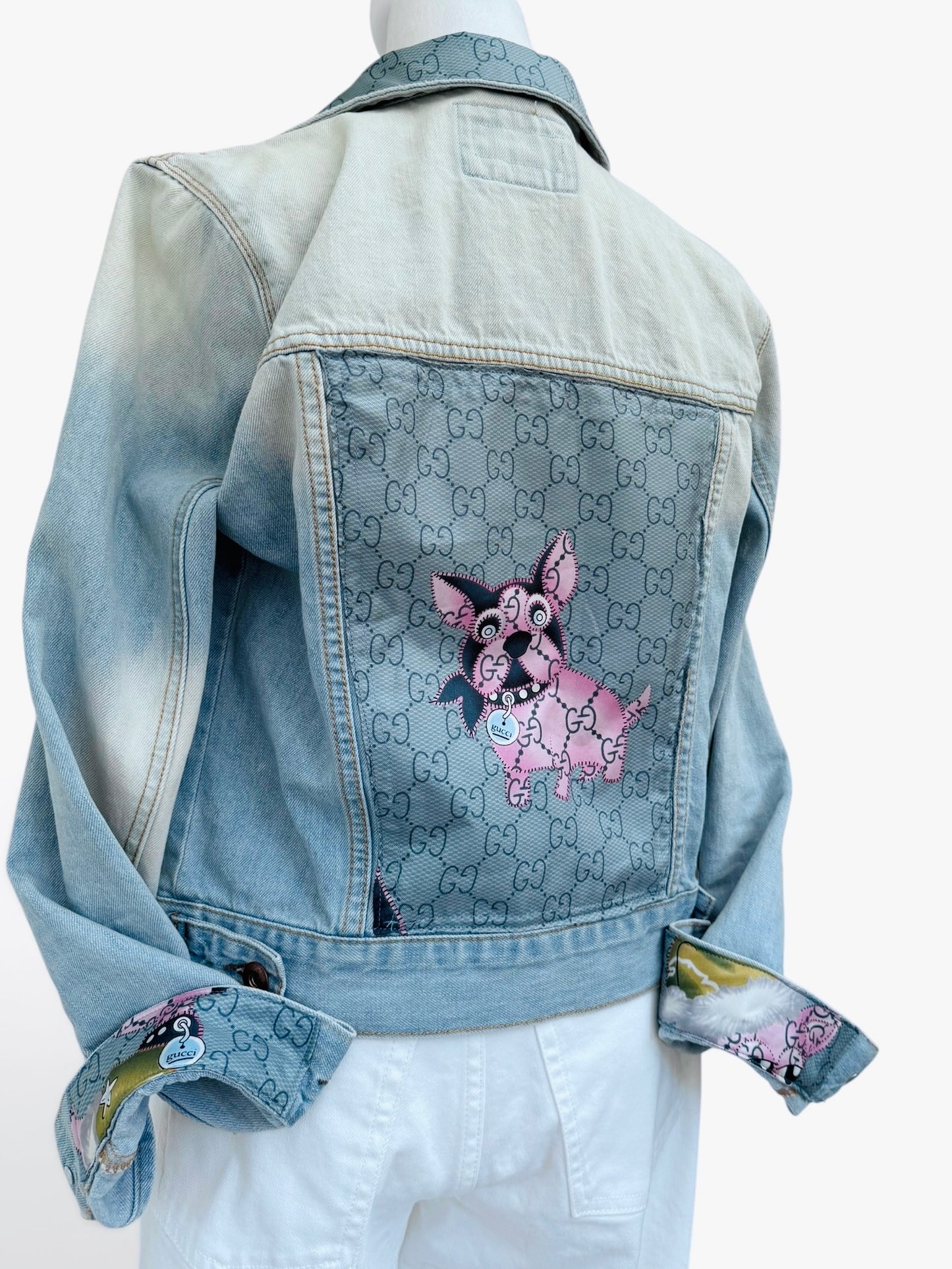 Denim & Silk Pup Couture