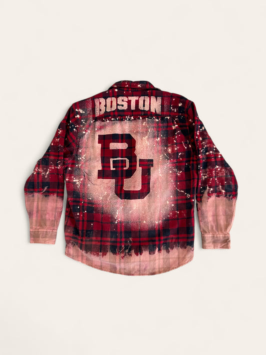 Boston University Bleach Logo Flannel