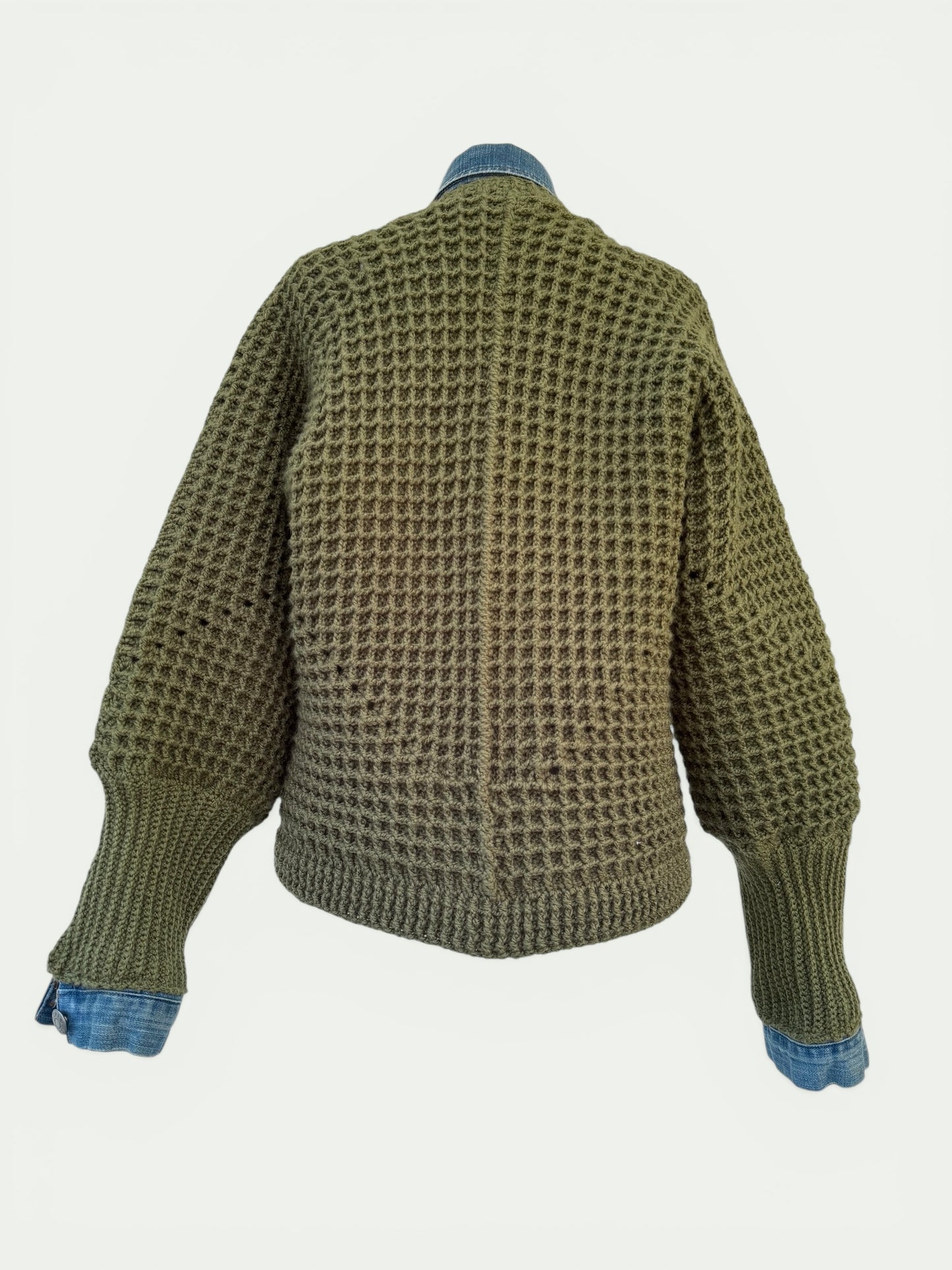 Olive Waffle Denim Jacket