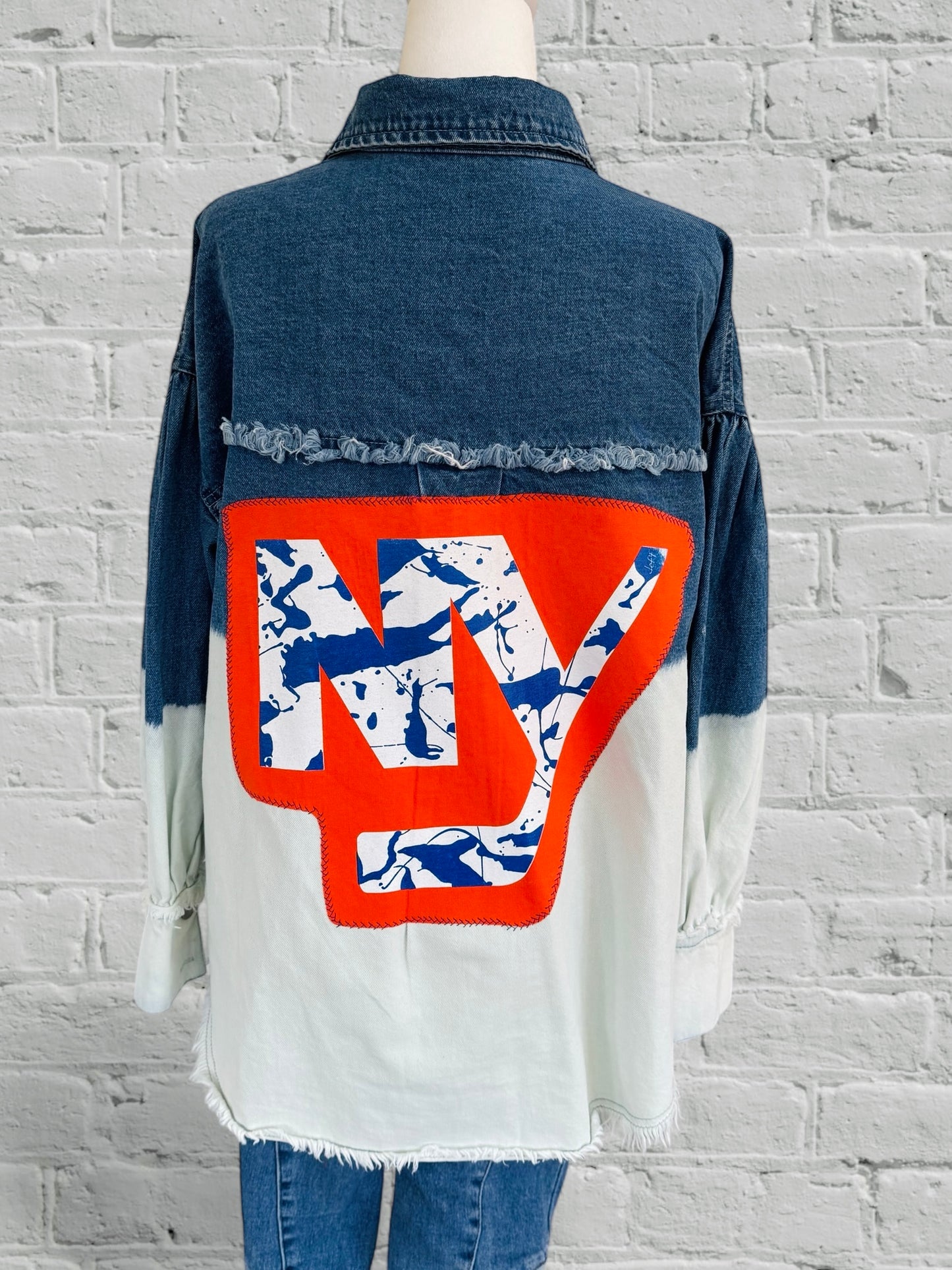 NY Islanders Upcycled Denim Jacket