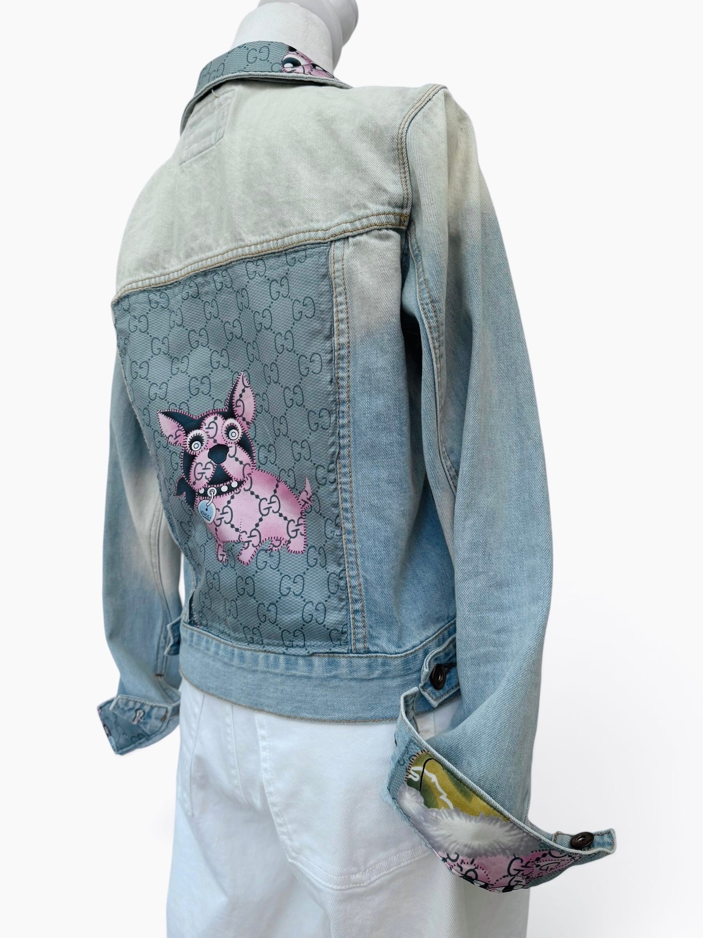 Denim & Silk Pup Couture